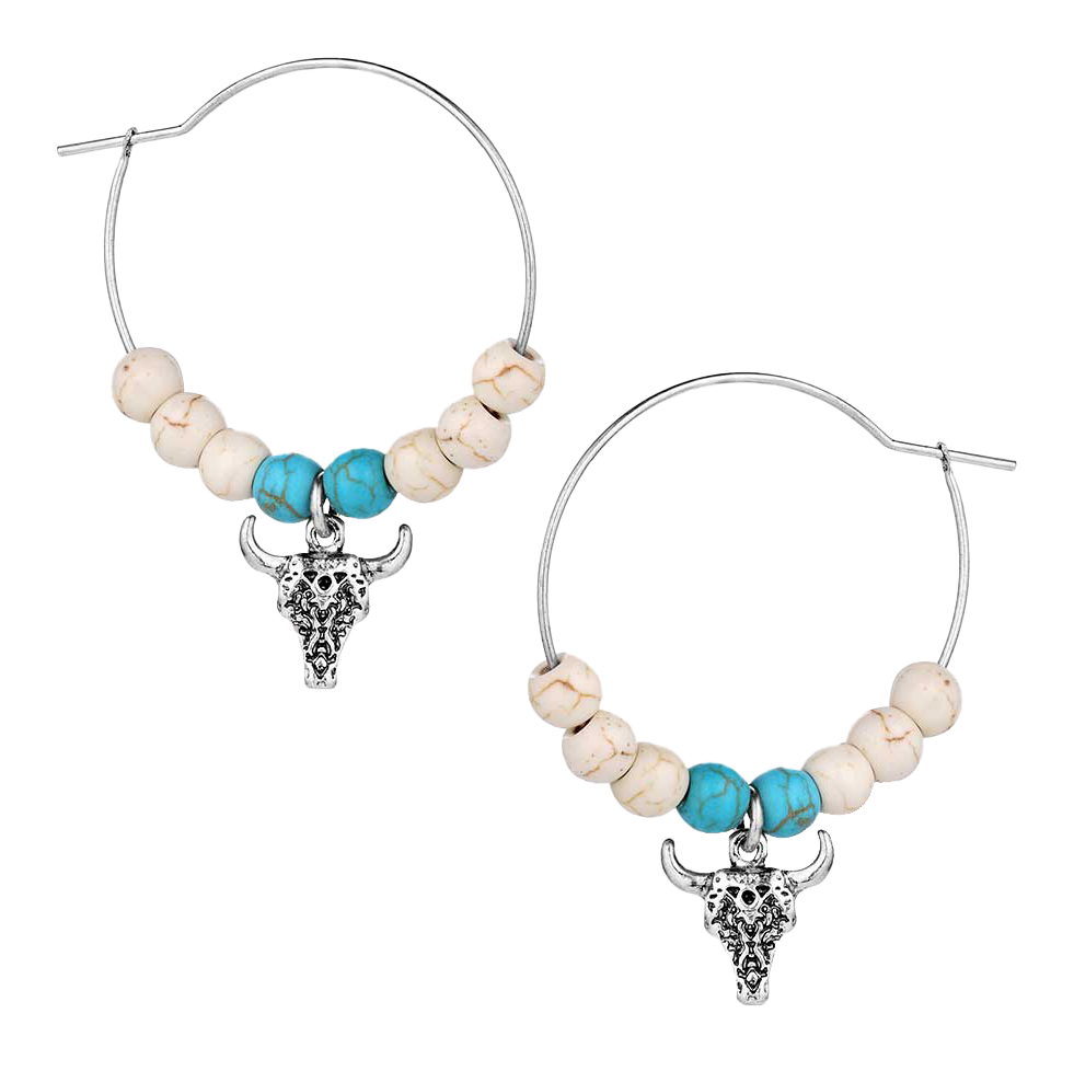 Image of Montana Silversmiths Ivory Skies Beaded Hoop Earrings