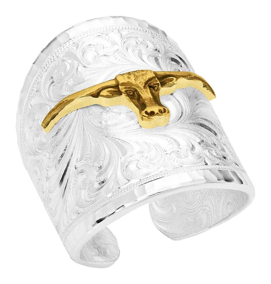 Image of Montana Silversmiths Out West Longhorn Ring