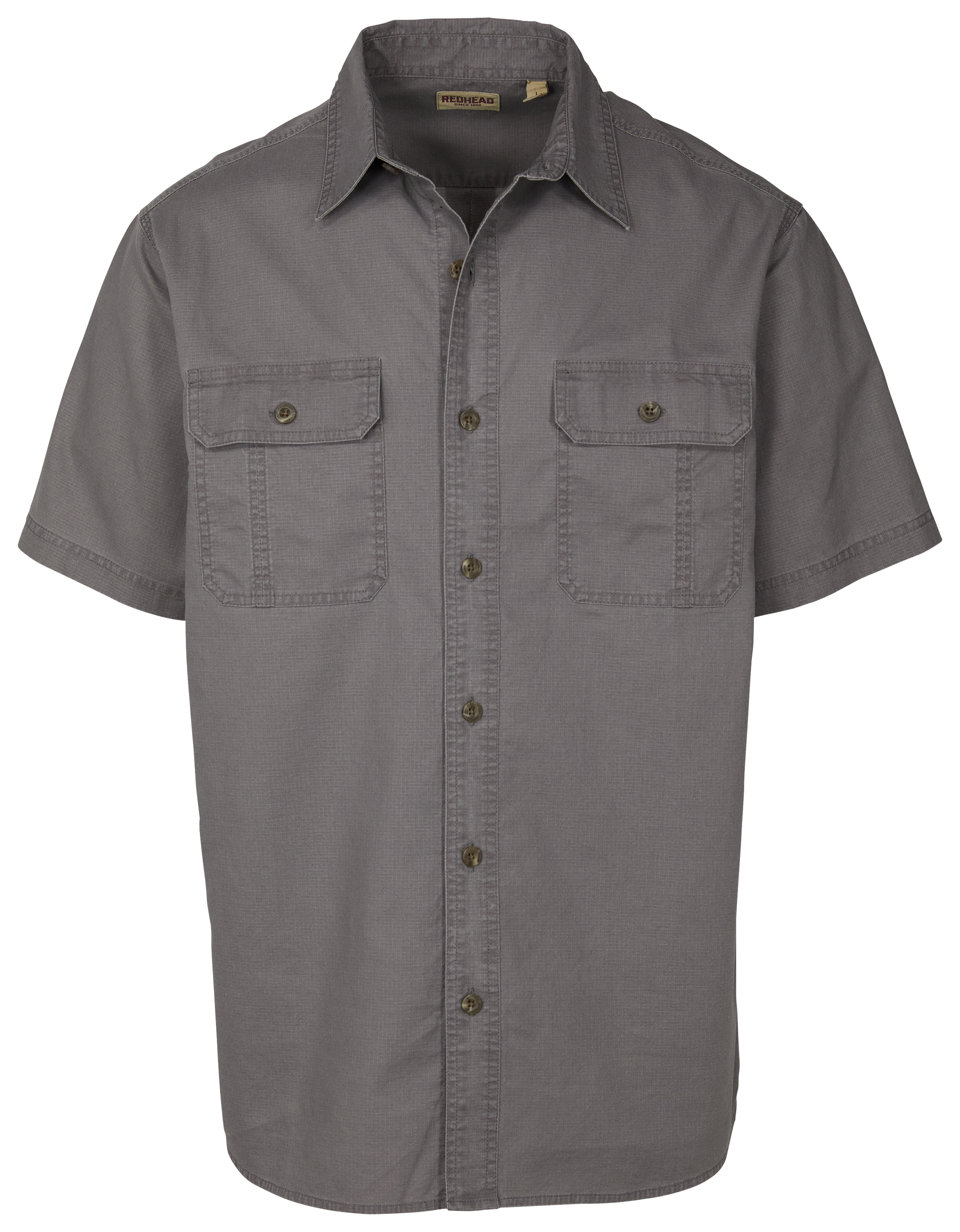 Image of RedHead Ripstop Short-Sleeve Button-Down Shirt - Granite Gray