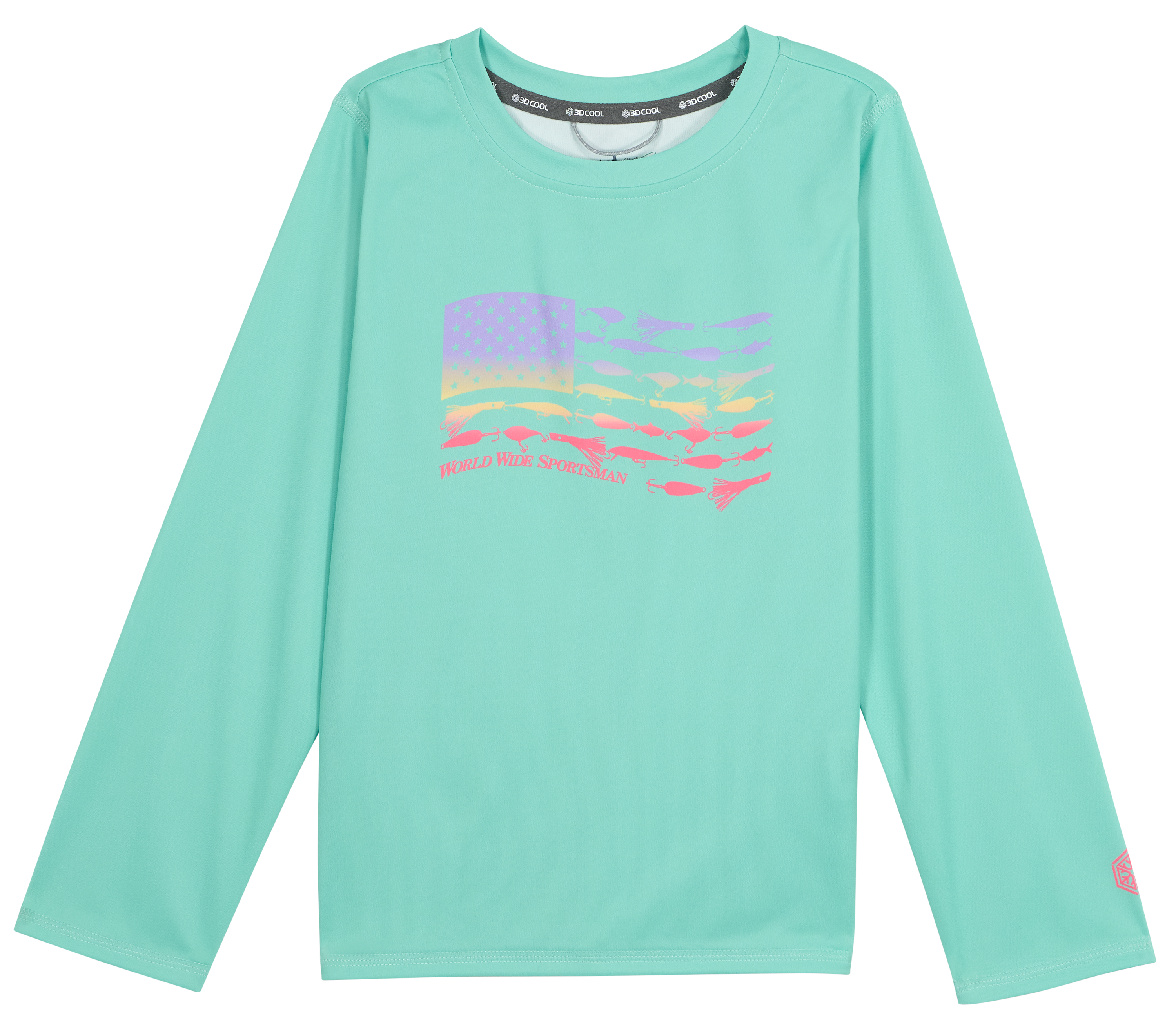 Image of World Wide Sportsman Surfcaster Graphic Crew-Neck Long-Sleeve Shirt for Toddlers - Cool Caribbean