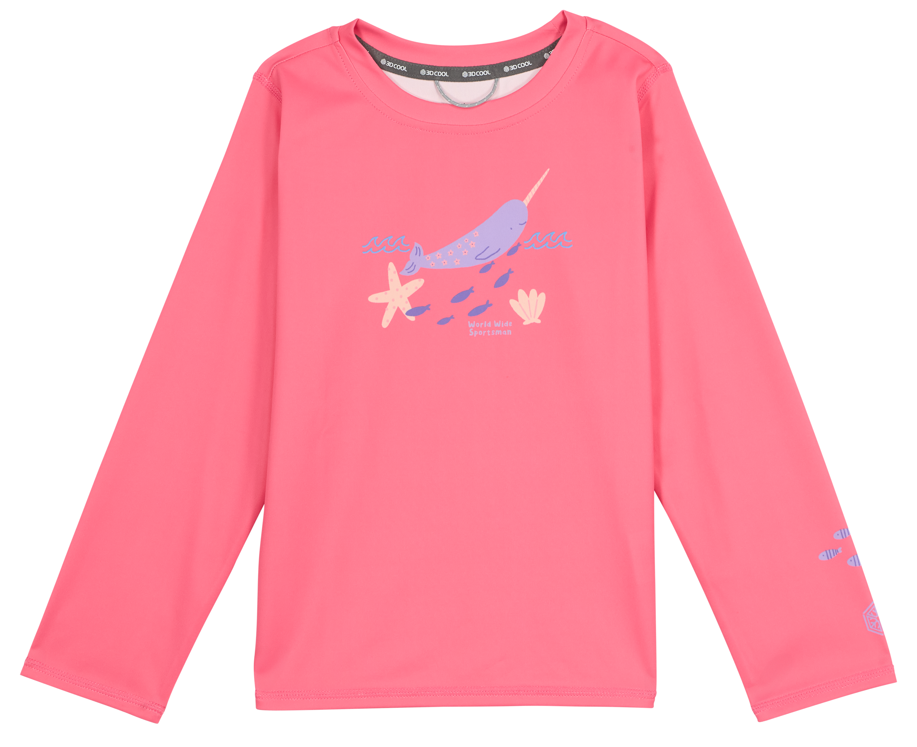 Image of World Wide Sportsman Surfcaster Graphic Crew-Neck Long-Sleeve Shirt for Toddlers - Pink Lemonade
