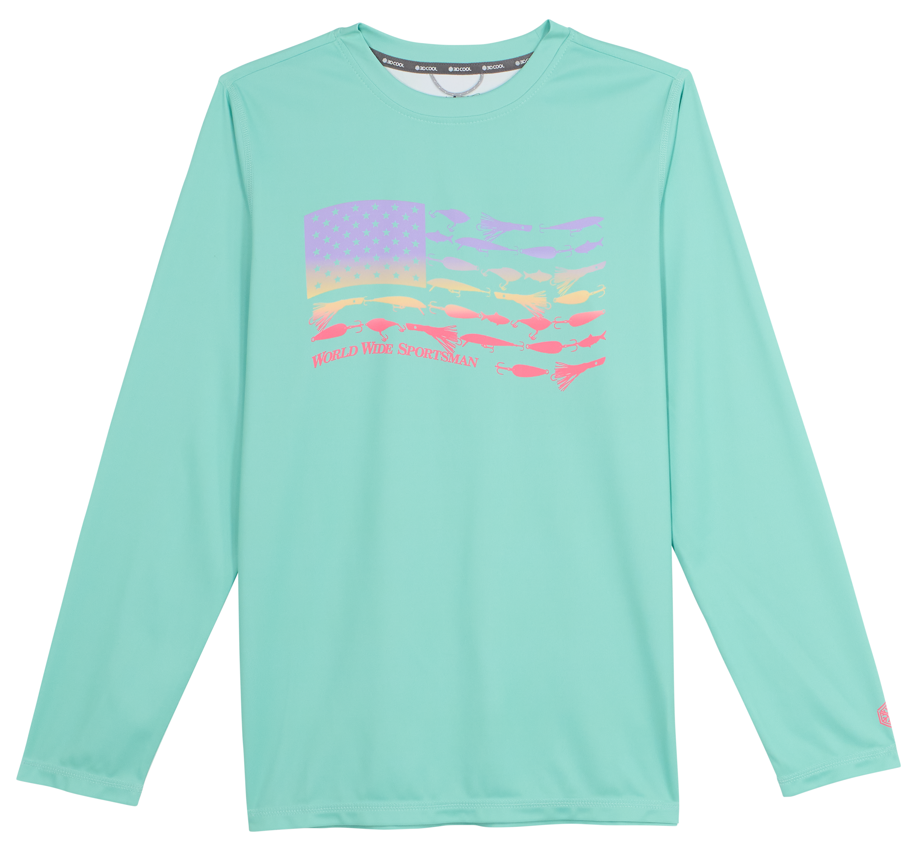 Image of World Wide Sportsman Graphic Surfcaster Long-Sleeve Crew for Kids - Cool Caribbean