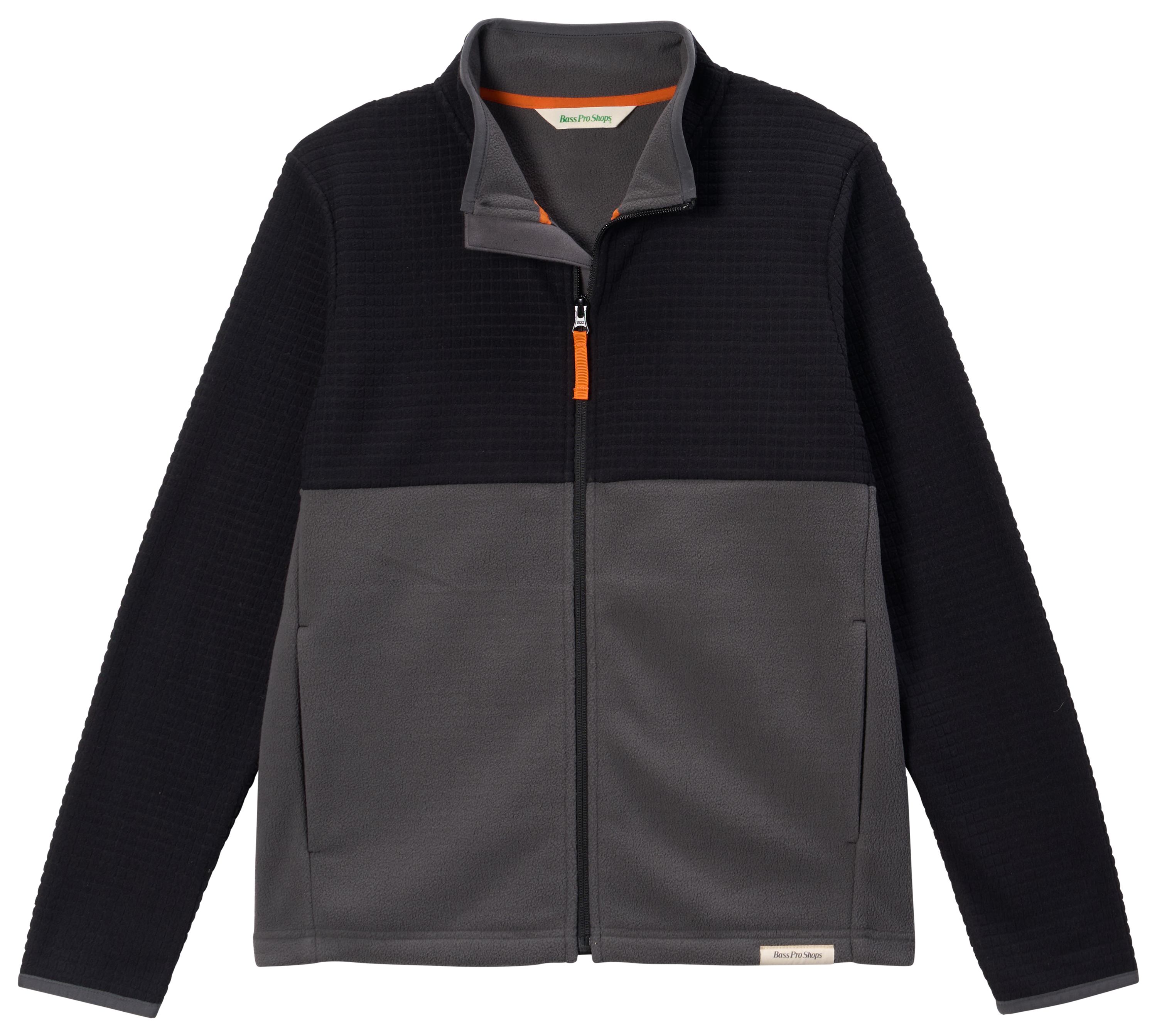 Image of Bass Pro Shops Fleece Jacket for Kids - Black/Gray - L