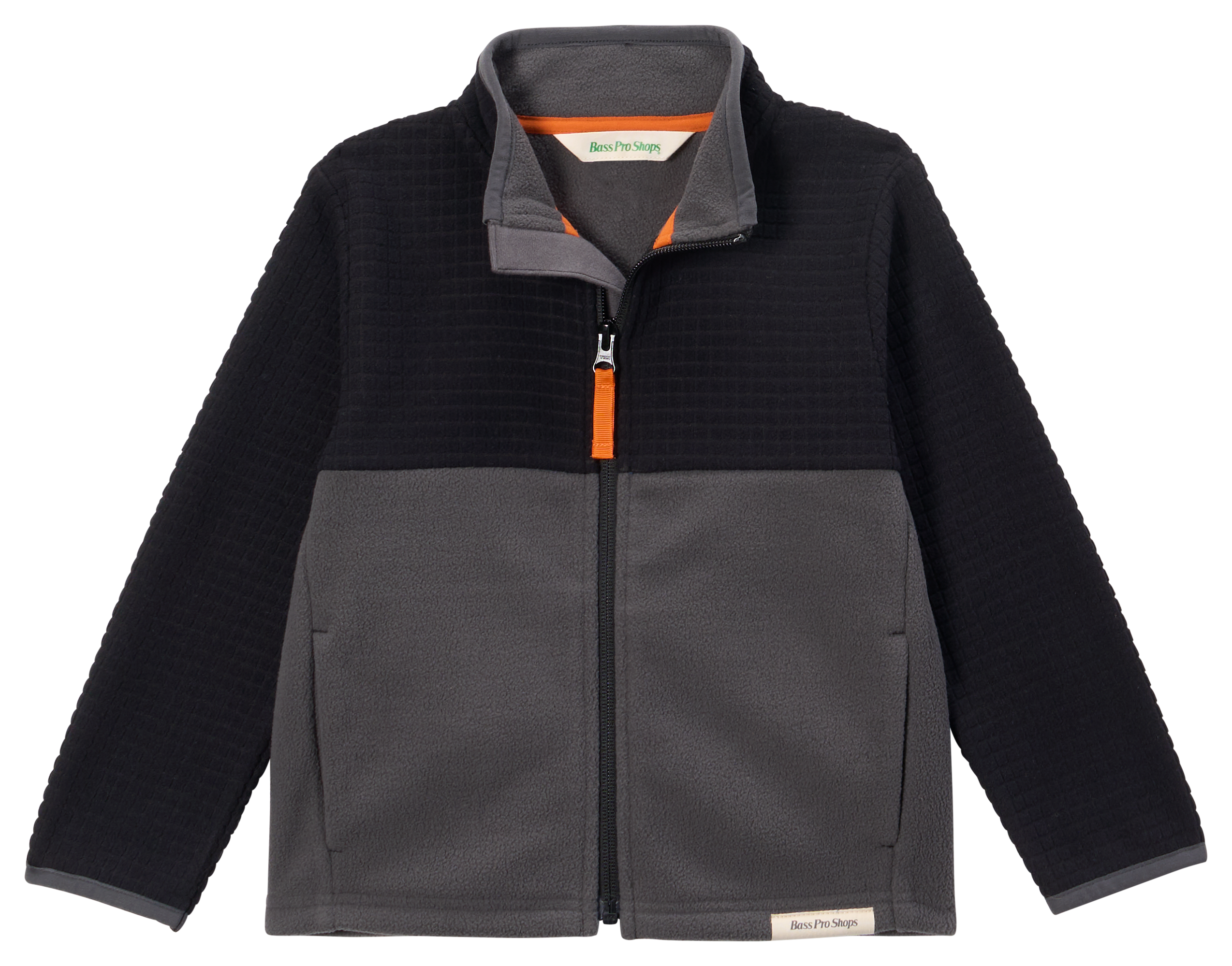 Image of Bass Pro Shops Fleece Jacket for Toddlers - Black/Gray - 4T