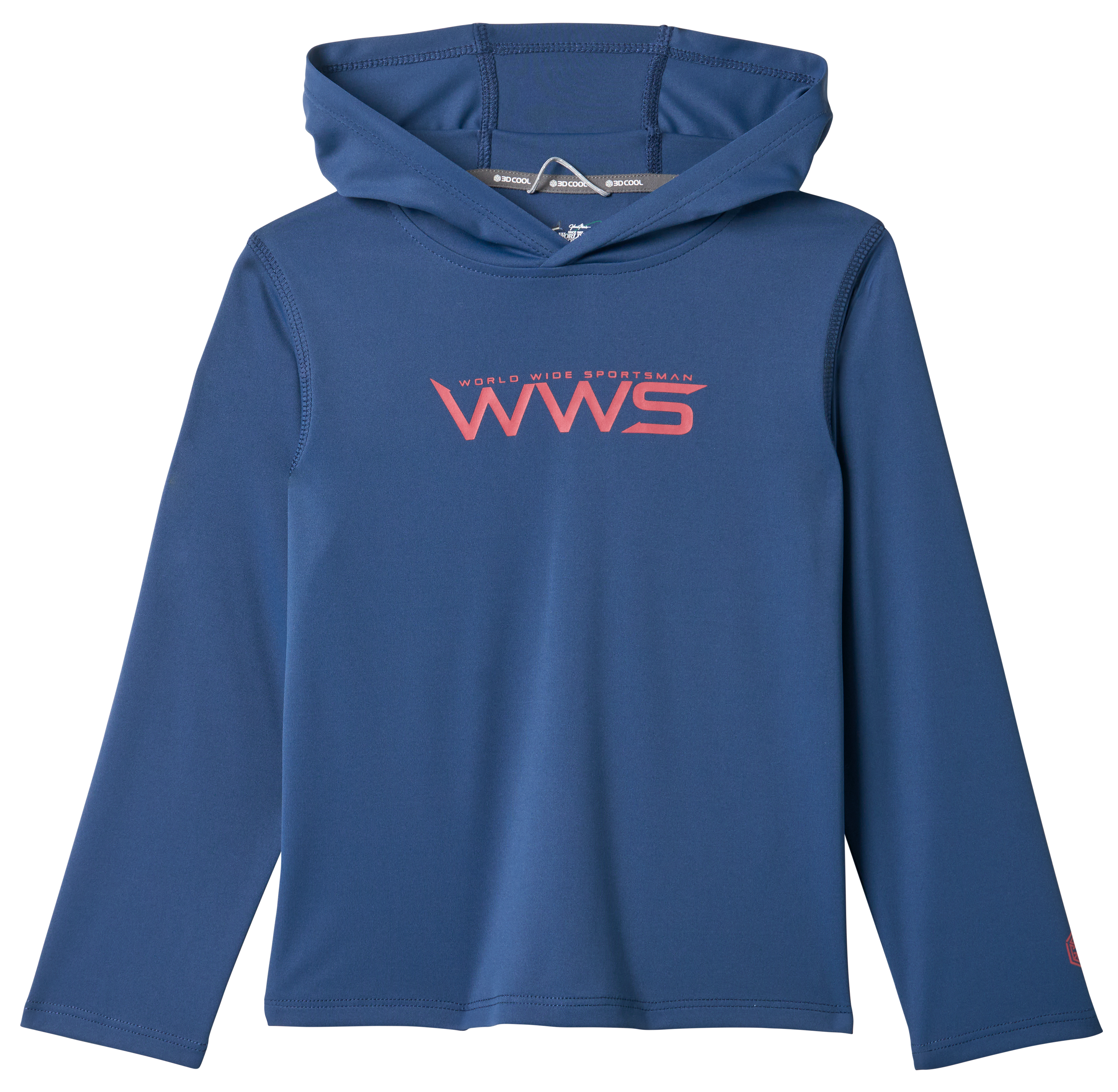 Image of World Wide Sportsman Surfcaster 3D Cool Solid Hooded Long-Sleeve Shirt for Toddlers - Insignia Blue