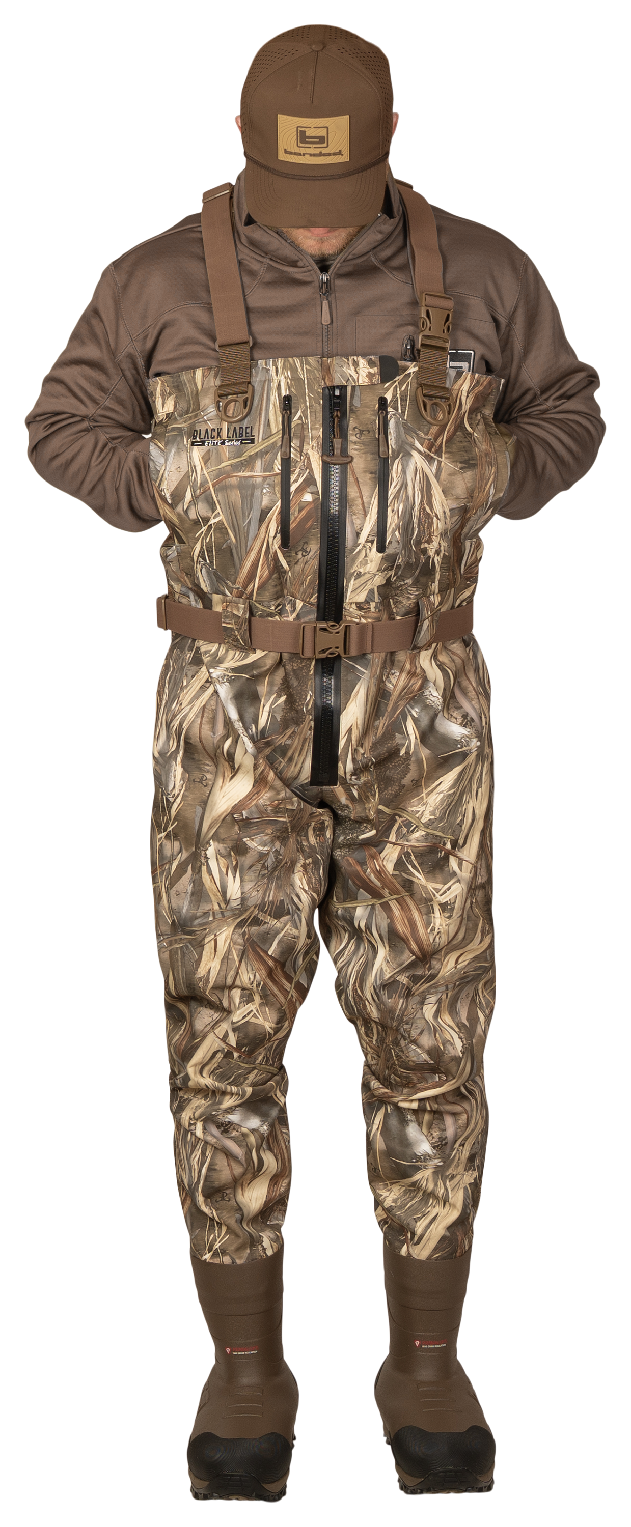 Image of Banded Black Label ELITE Front Zip Breathable Hunting Waders for Men - TrueTimber DRT - 14 - 2XL - Regular