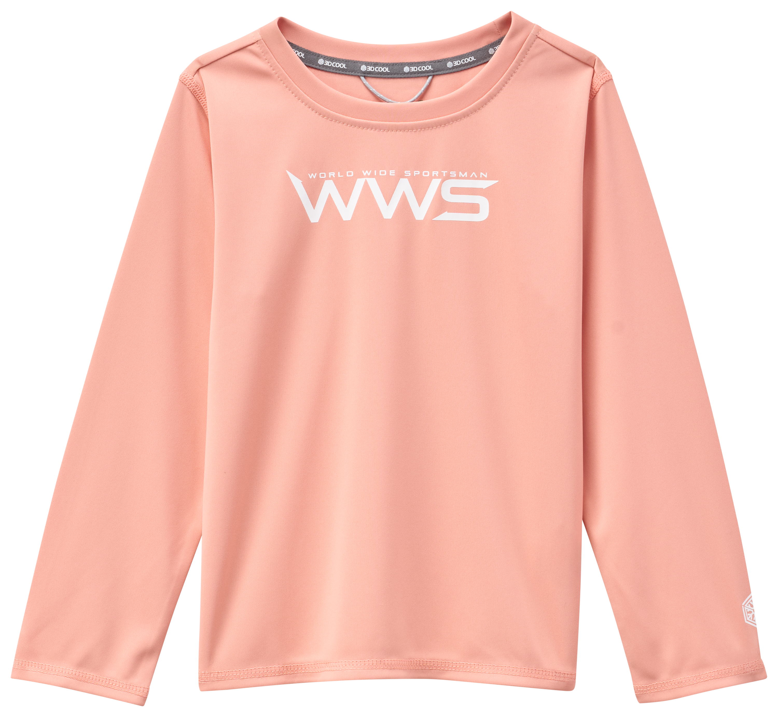 Image of World Wide Sportsman Solid Surfcaster Crew for Toddlers - Peach - 4T