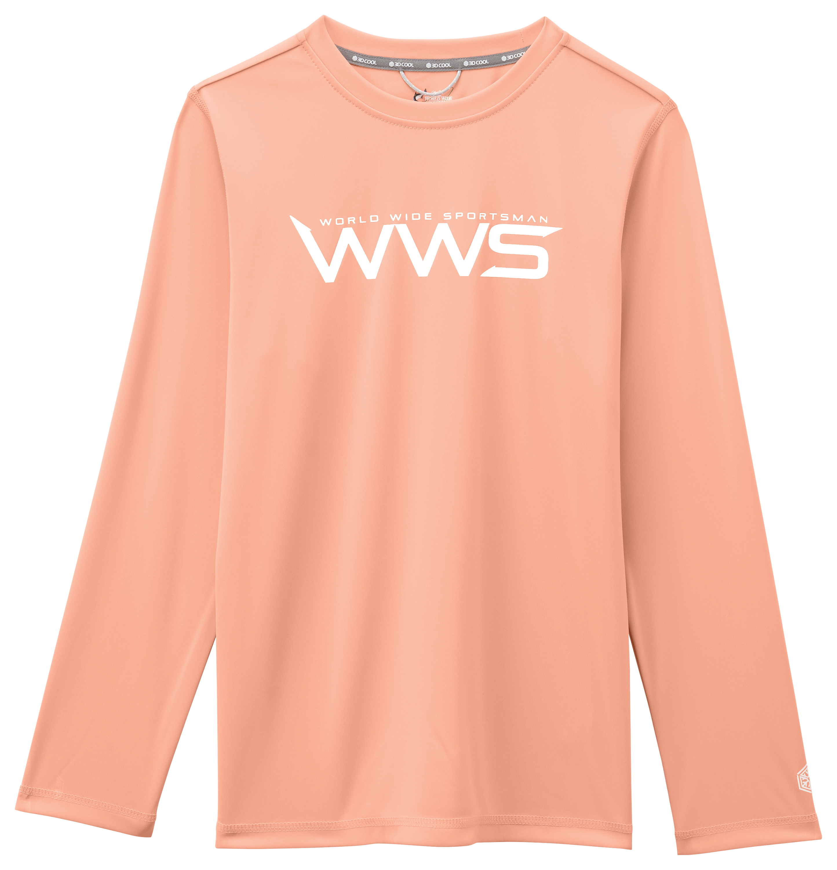 Image of World Wide Sportsman Solid Surfcaster Long-Sleeve Crew for Kids - Peach - S
