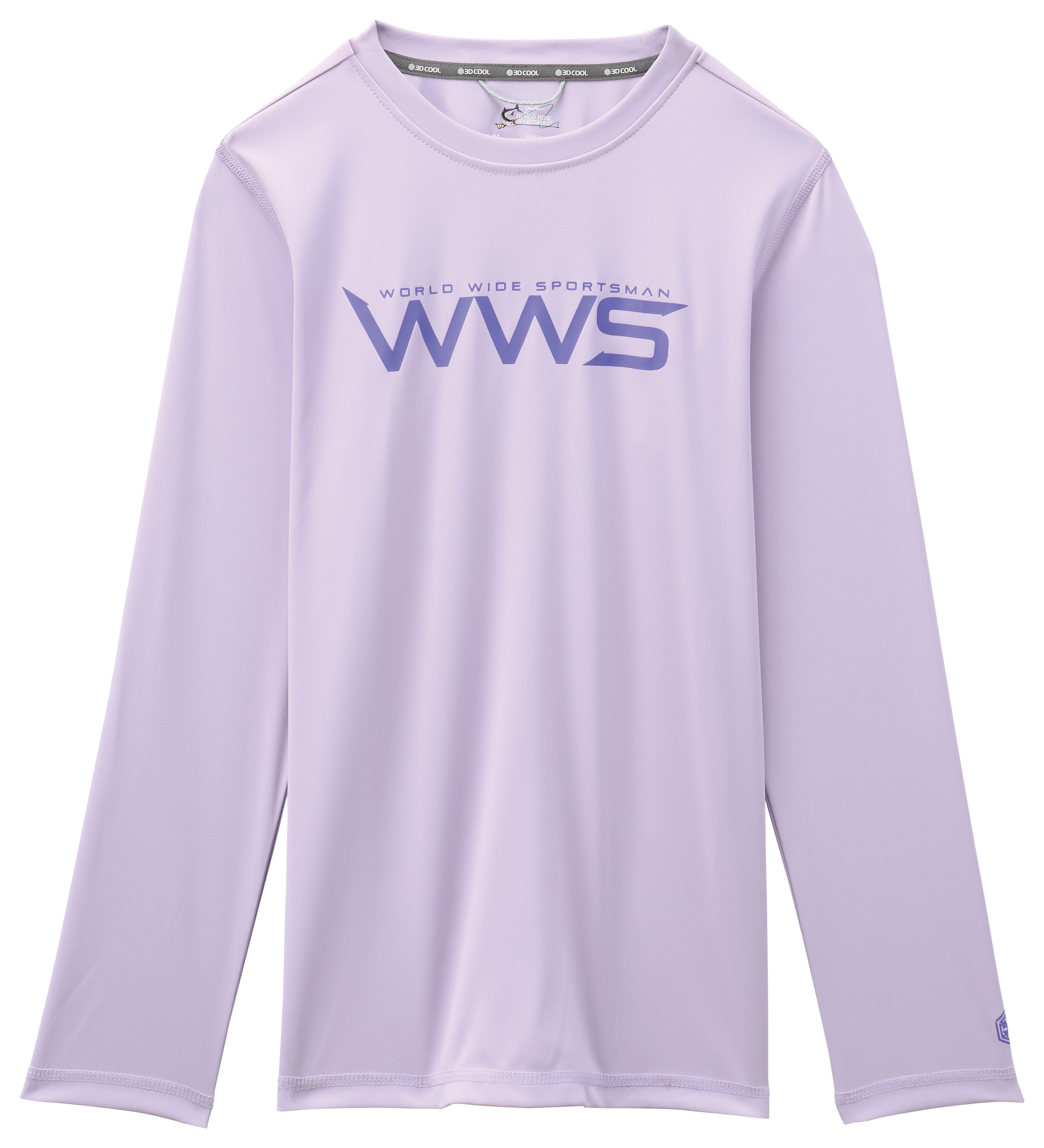 Image of World Wide Sportsman Solid Surfcaster Long-Sleeve Crew for Kids - Pastel Lilac