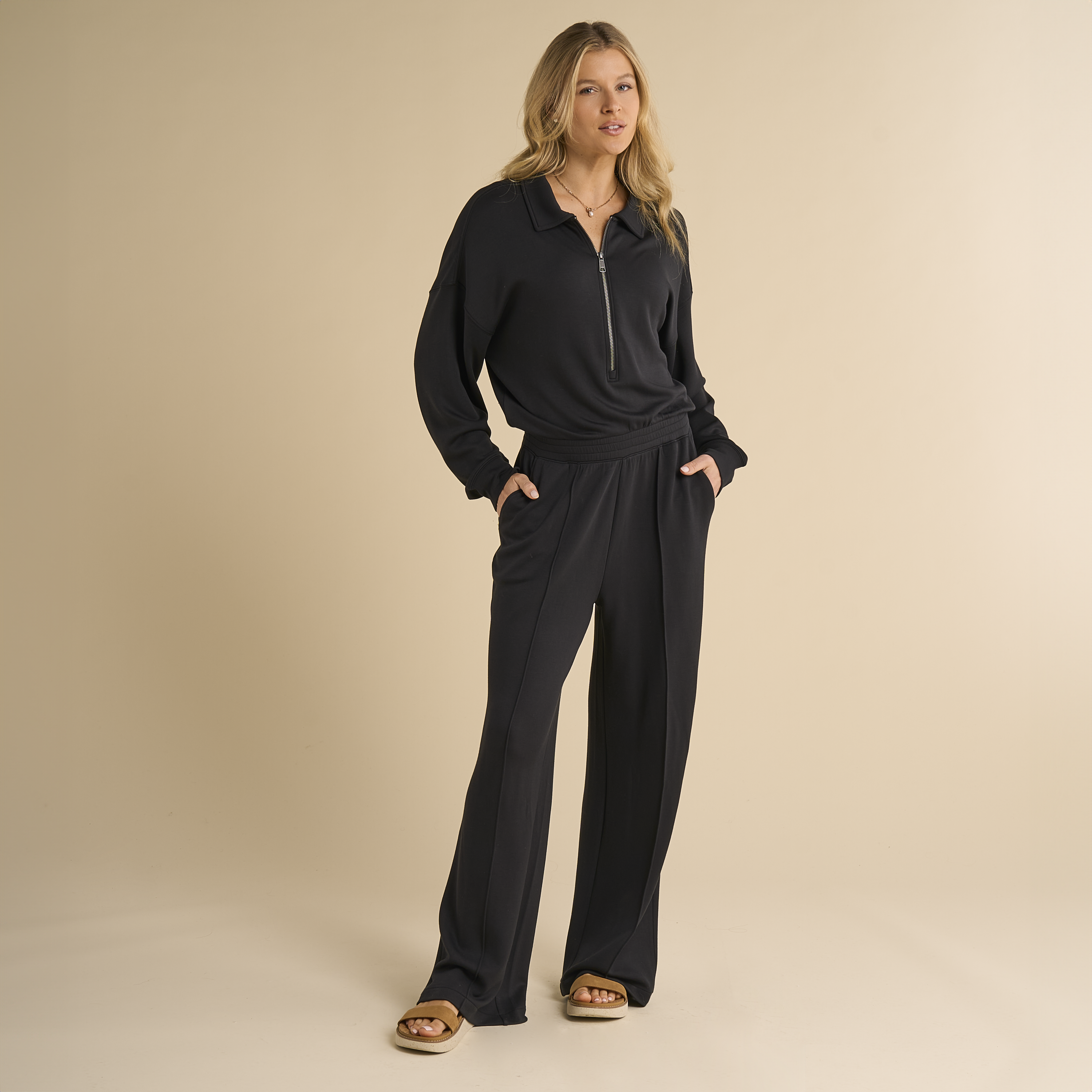 Image of Natural Reflections Soft Haven Jumpsuit - Moonless Night