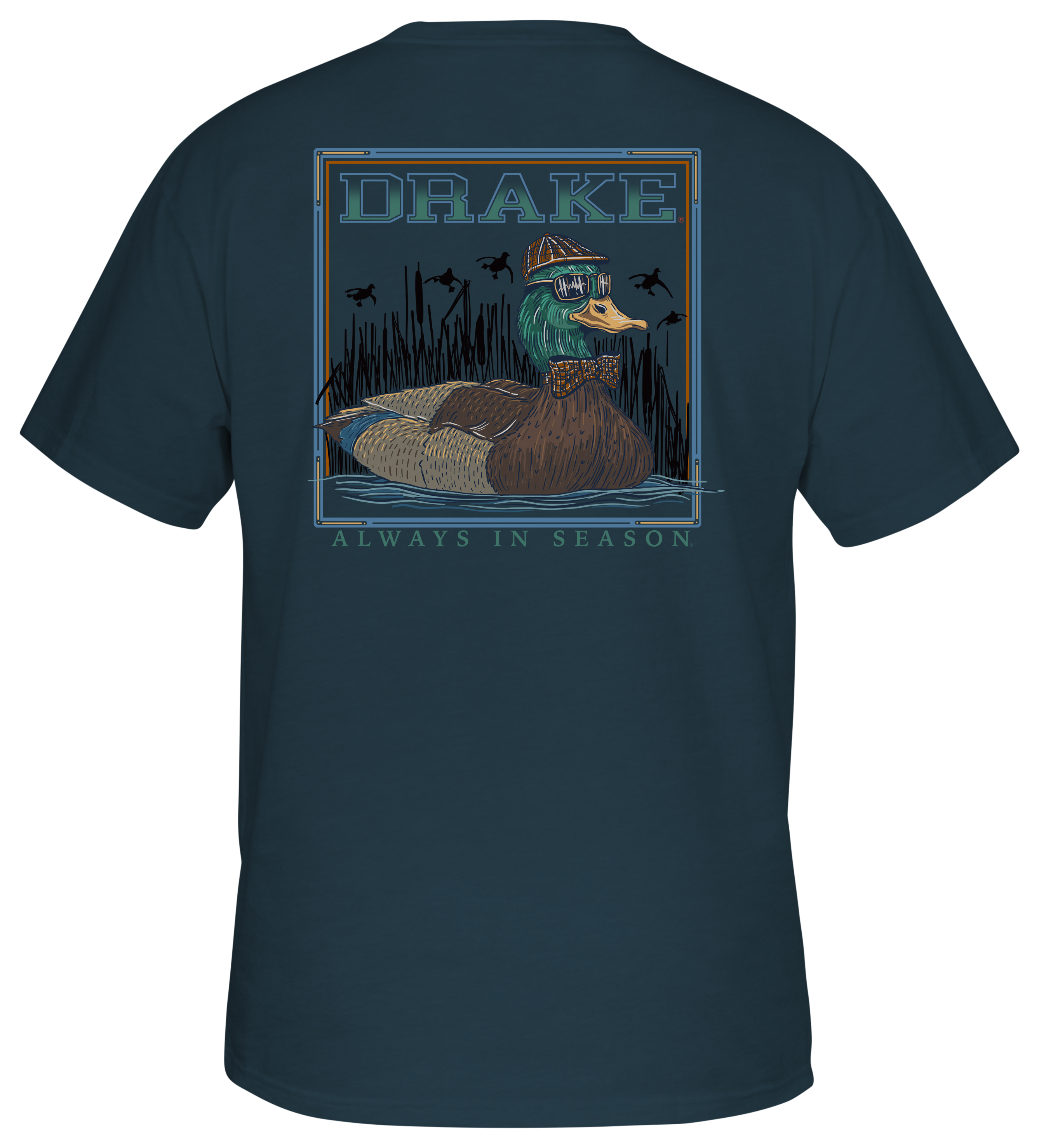 Image of Drake Youth Mallard Bow Tie Short-Sleeve T-Shirt - Orion Blue