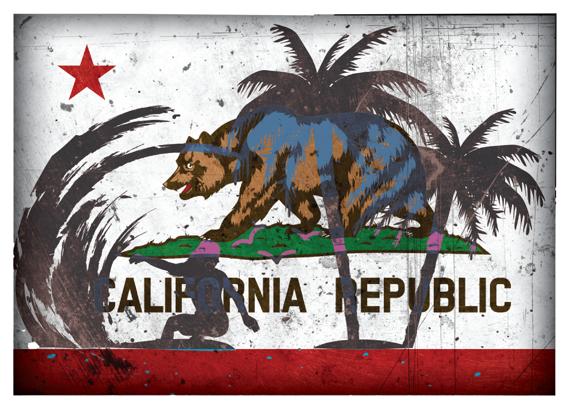Image of Everyone Loves Buttons California-Themed State Flag Souvenir Magnet