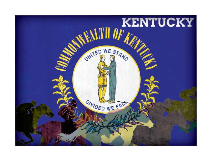 Image of Everyone Loves Buttons Kentucky Themed State Flag Souvenir Magnet