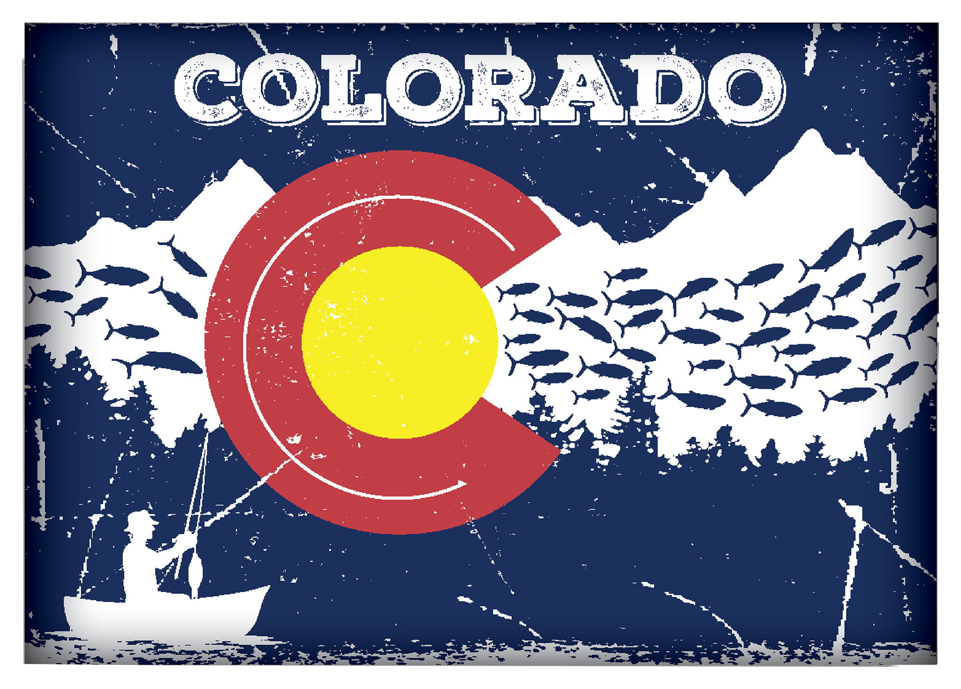 Image of Everyone Loves Buttons Colorado Themed State Flag Souvenir Magnet
