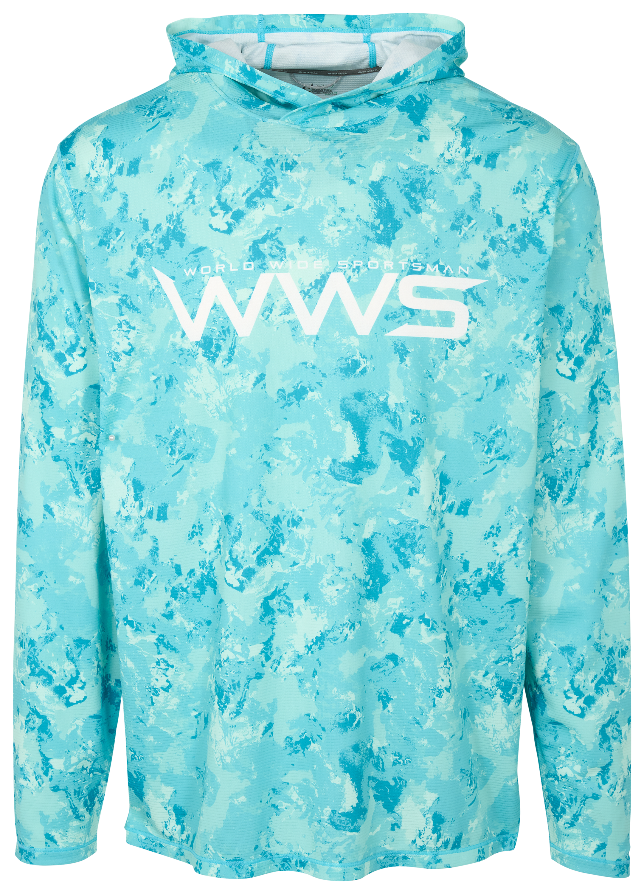 Image of World Wide Sportsman 3D Cool Casting Long-Sleeve Hoodie - Coastal Water Camo
