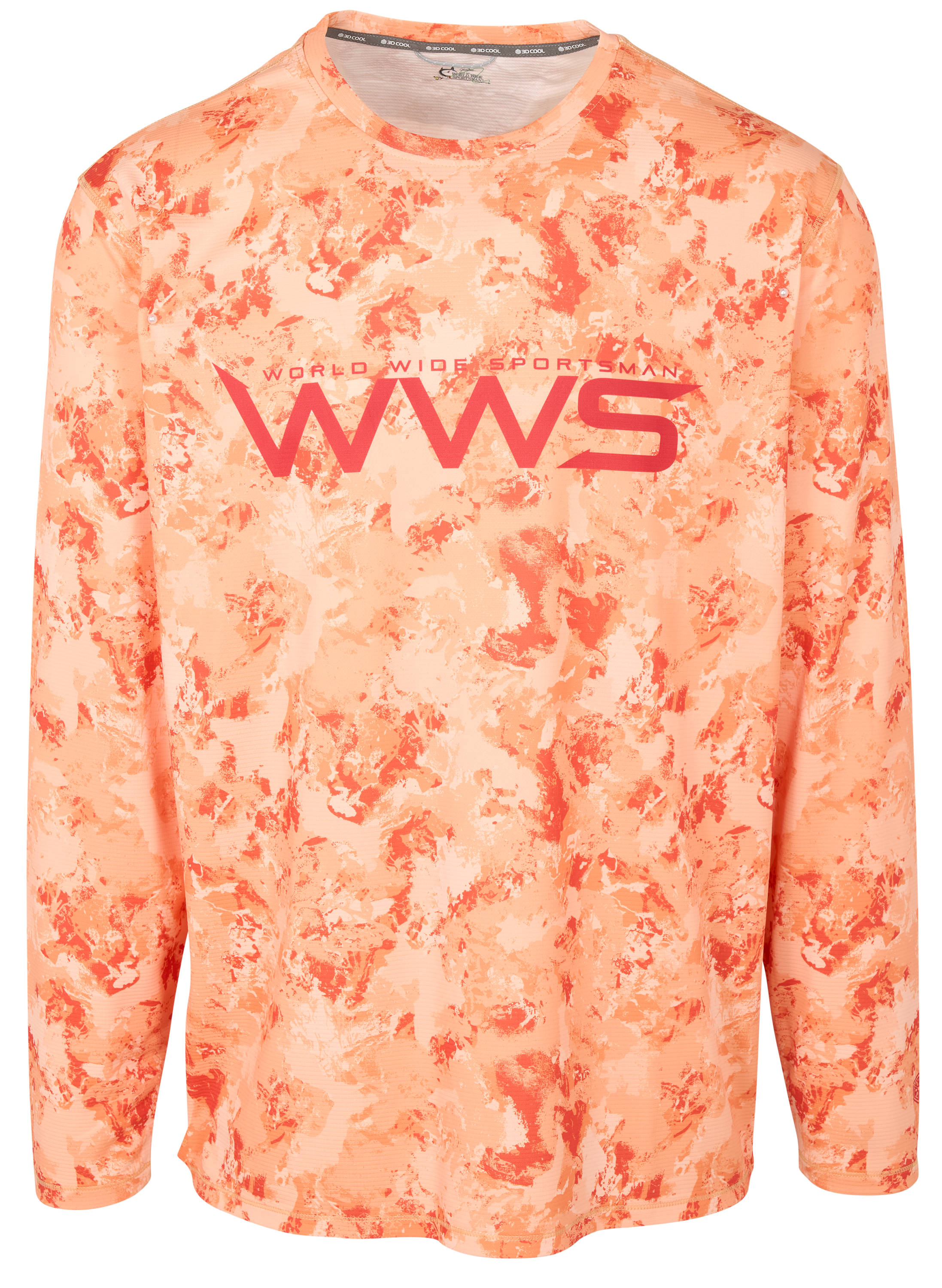Image of World Wide Sportsman 3D Cool Long-Sleeve Casting Shirt - Coral Sands Water Camo