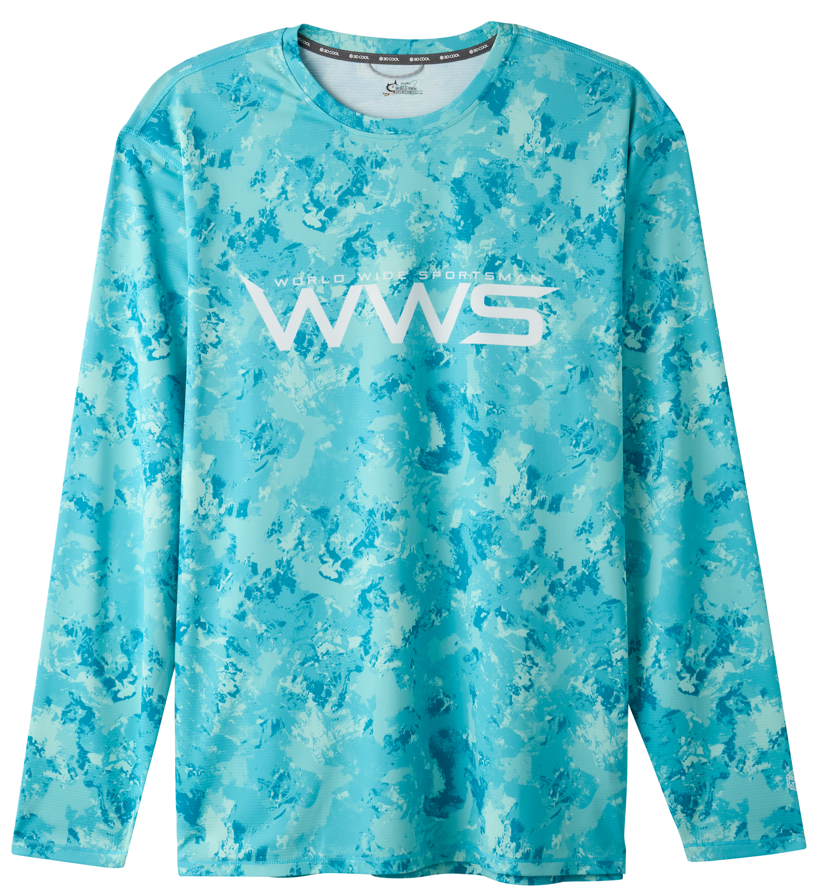 Image of World Wide Sportsman 3D Cool Long-Sleeve Casting Shirt - Coastal Water Camo