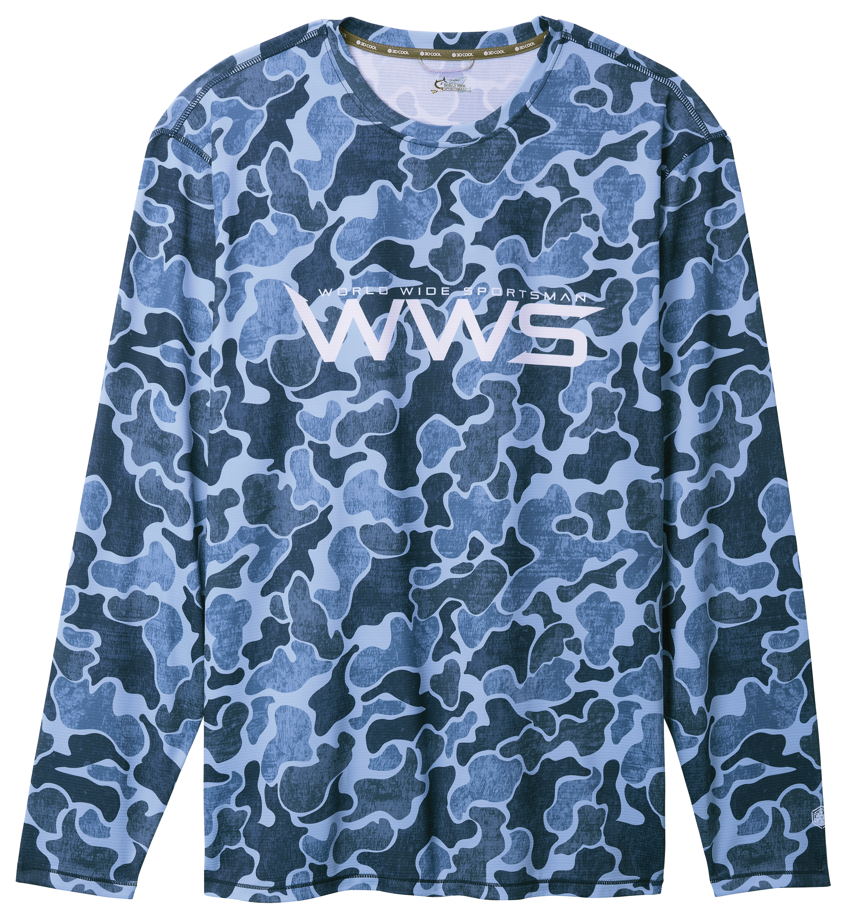 Image of World Wide Sportsman 3D Cool Long-Sleeve Casting Shirt - Insignia Blue Vintage Camo