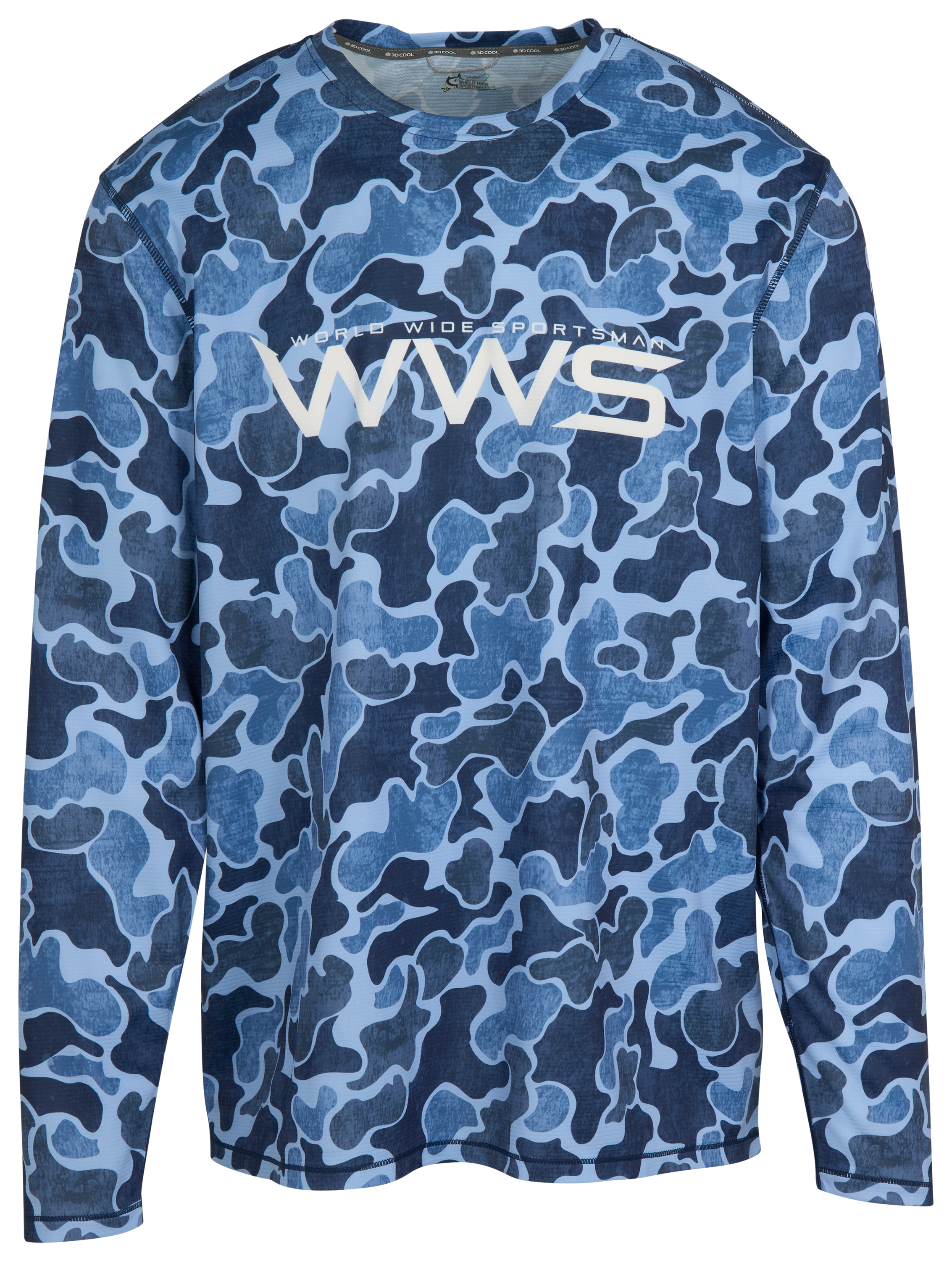 Image of World Wide Sportsman 3D Cool Long-Sleeve Casting Shirt - Insignia Blue Vintage Camo