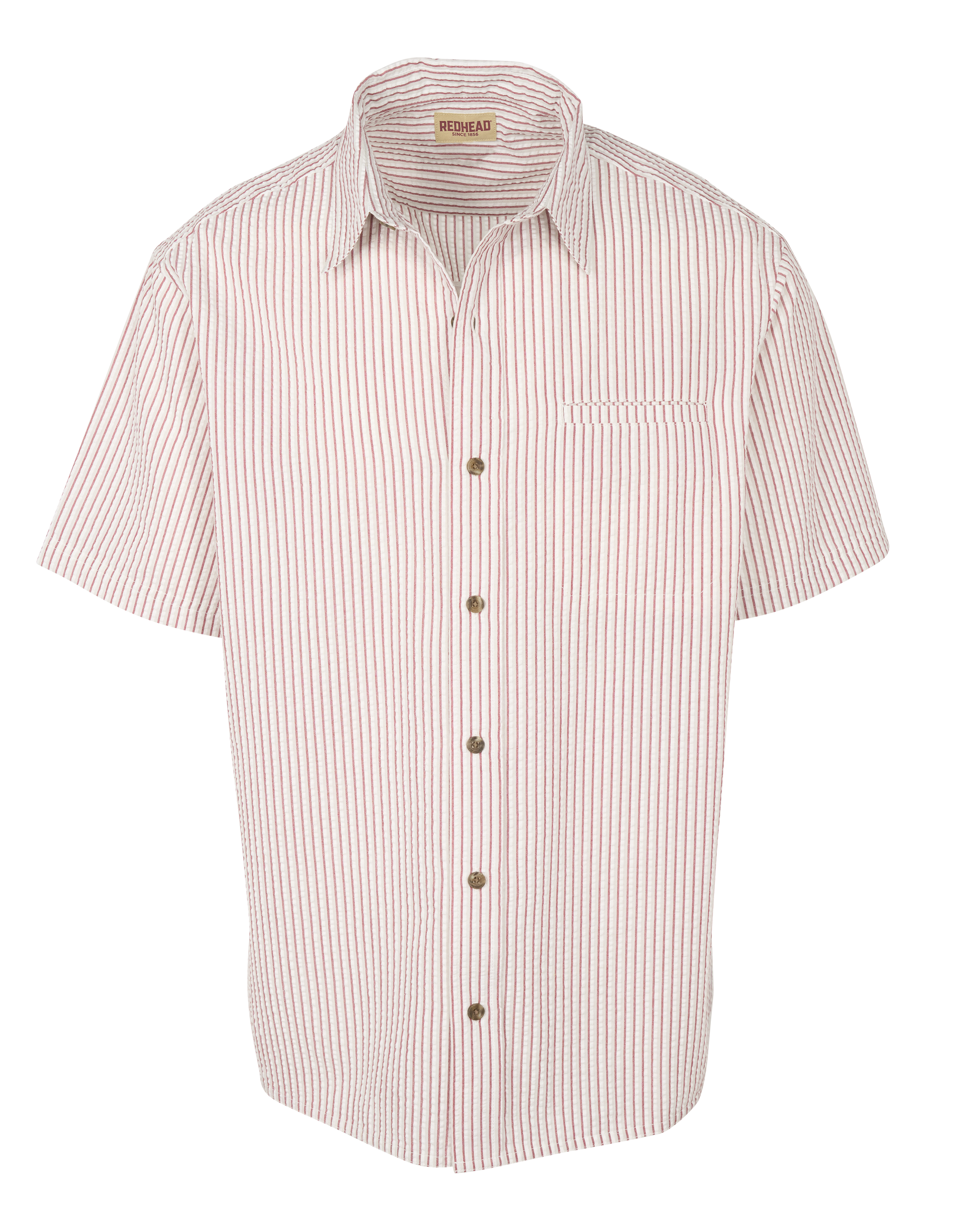Image of RedHead Seersucker Short-Sleeve Shirt - Dove Stripe