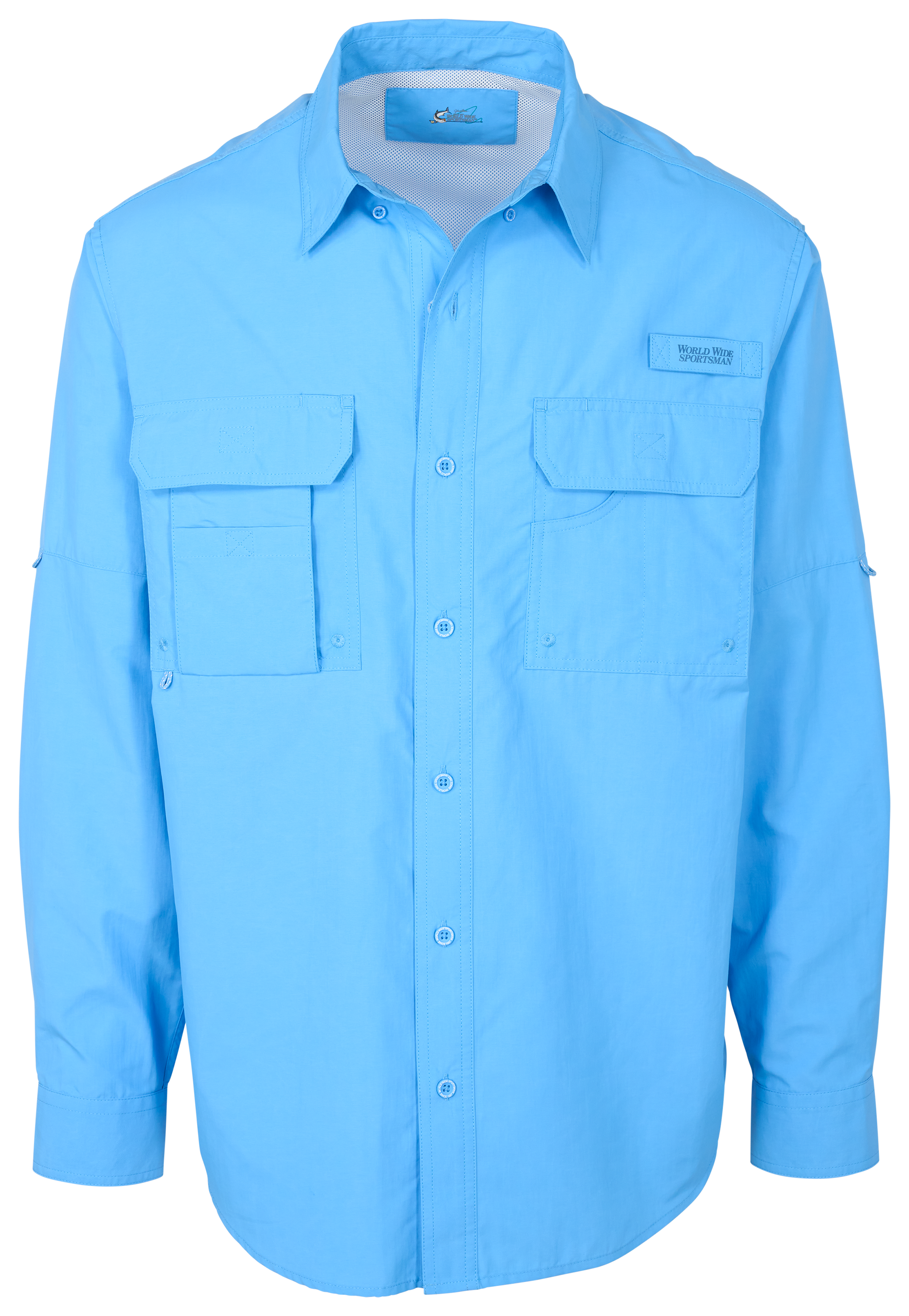 Image of World Wide Sportsman 3D Cool Nylon Angler 2.0 Long-Sleeve Shirt - Azure Blue