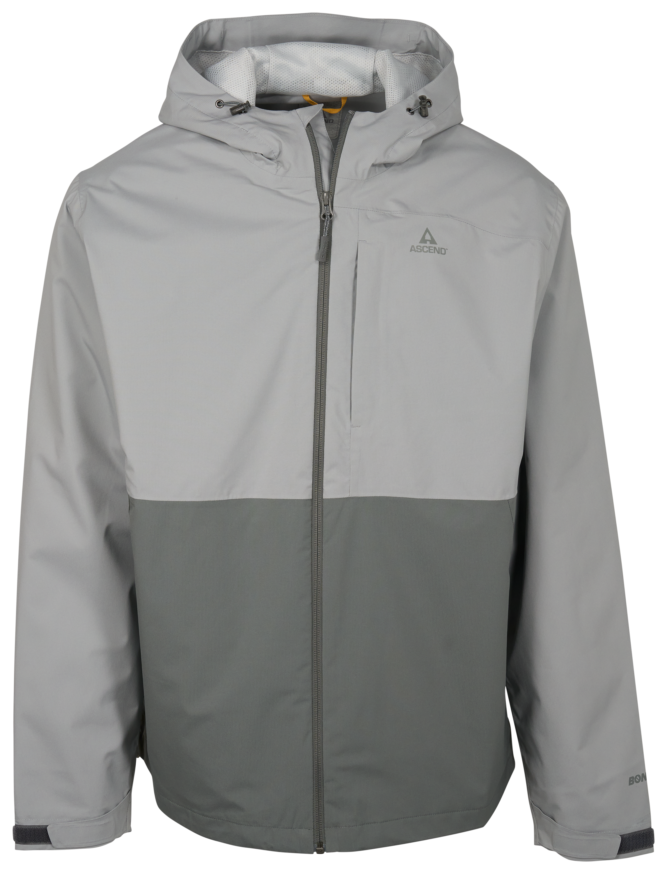 Image of Ascend Meramec River BONE-DRY Hooded Rain Jacket - Grey - 2XL