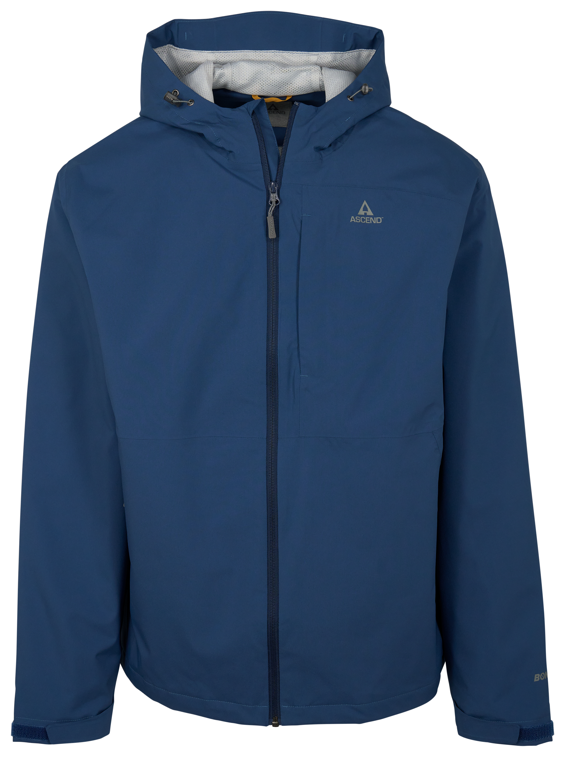 Image of Ascend Meramec River BONE-DRY Hooded Rain Jacket - Dark Denim - 3XLT