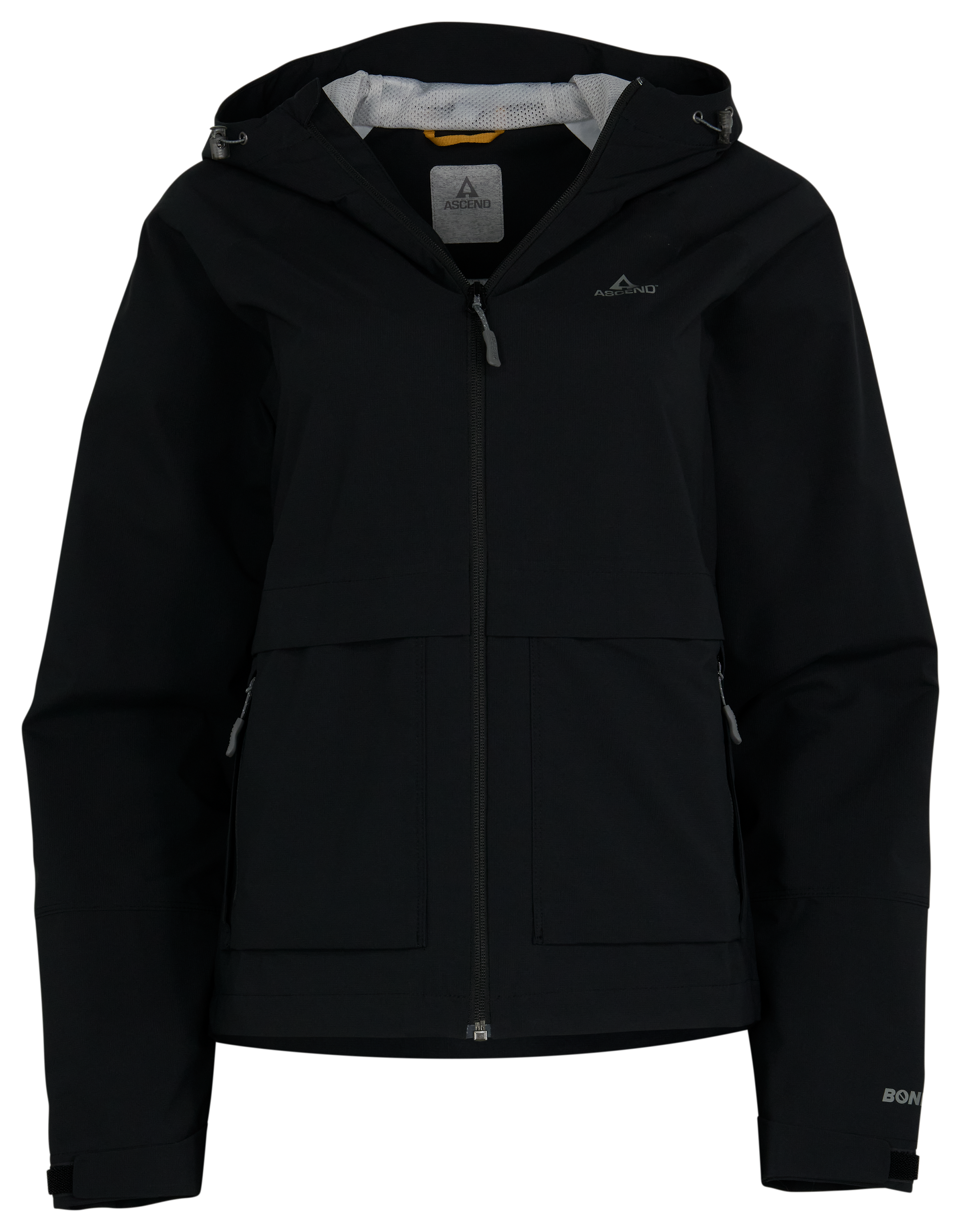 Image of Ascend Meramec River Hooded Rain Jacket - Black - XXL