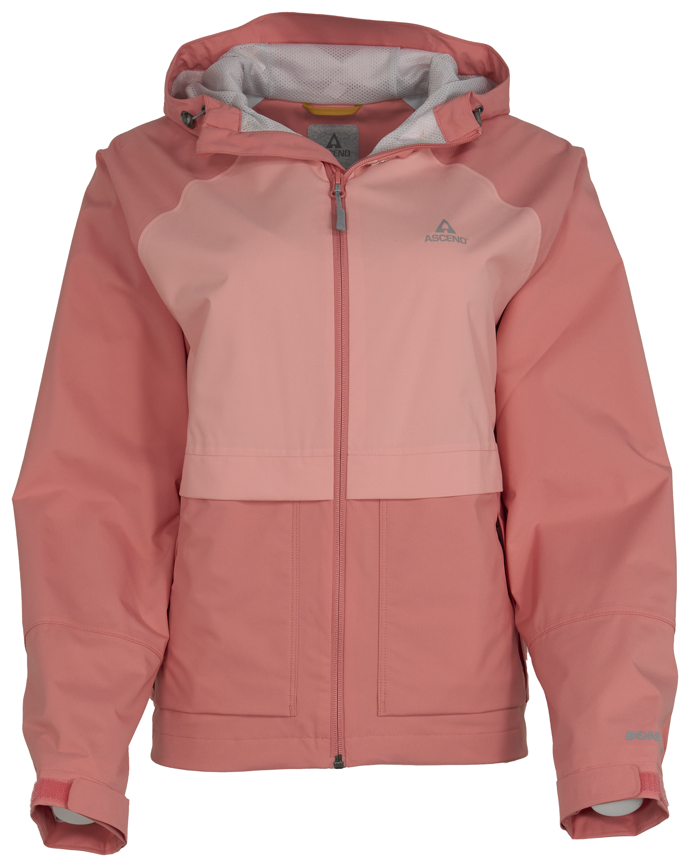 Image of Ascend Meramec River Hooded Rain Jacket - Coral - XXL
