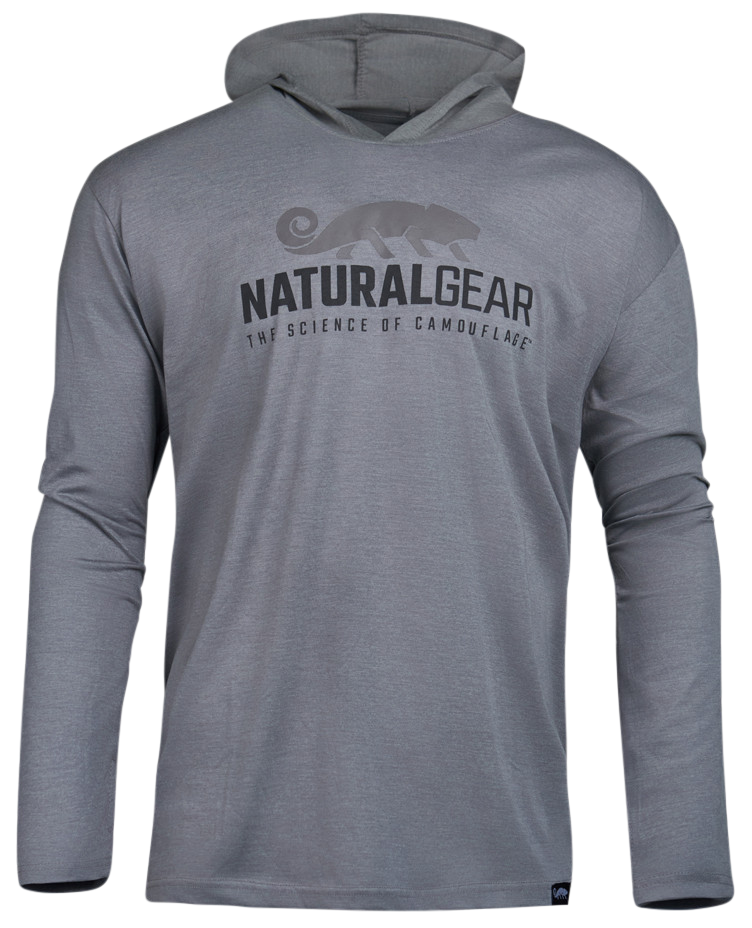 Image of Natural Gear Tri-Blend Logo Hooded Long-Sleeve T-Shirt