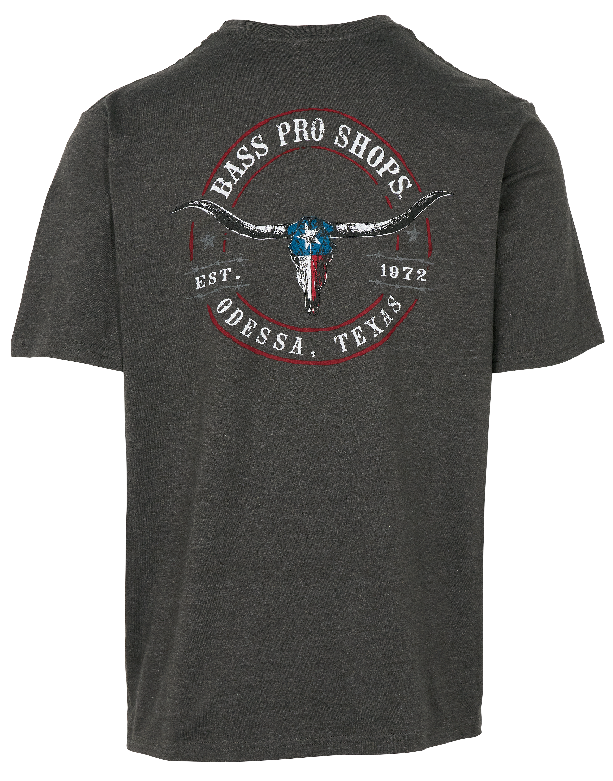 Image of Bass Pro Shops Odessa Longhorn Short-Sleeve T-Shirt for Men - Charcoal Heather