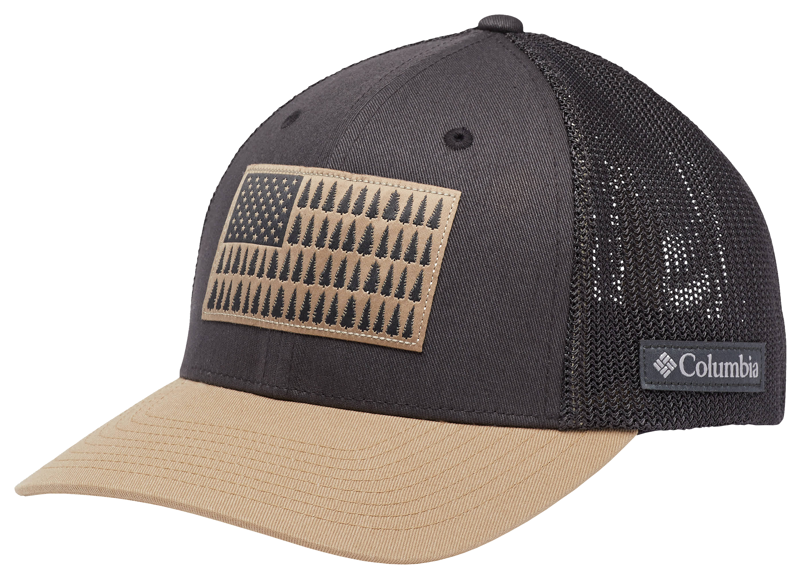 Image of Columbia Mesh Tree Flag Ball Cap - Shark/British Tan