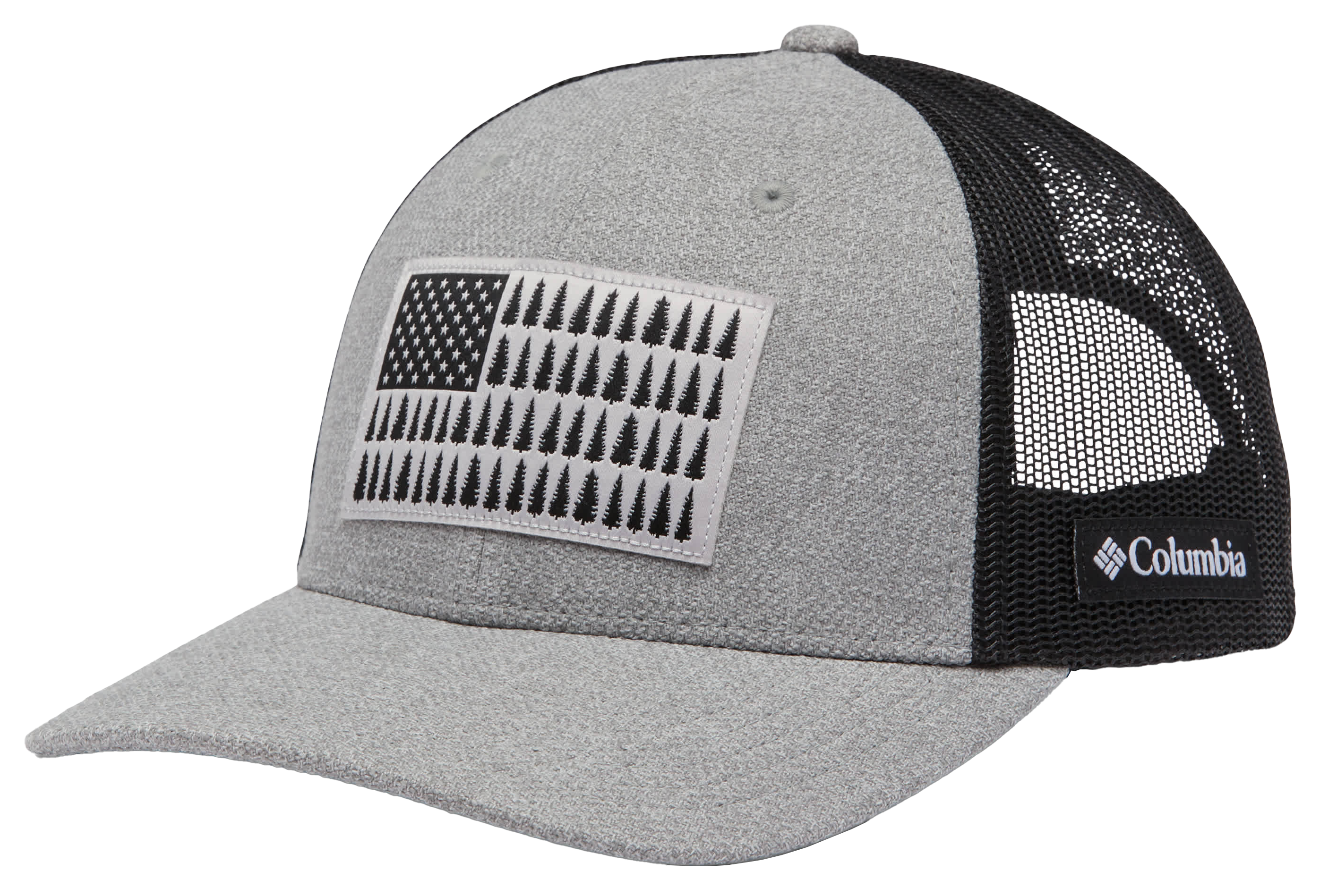 Image of Columbia Tree Flag Mesh Snapback Hat - Columbia Grey Heather