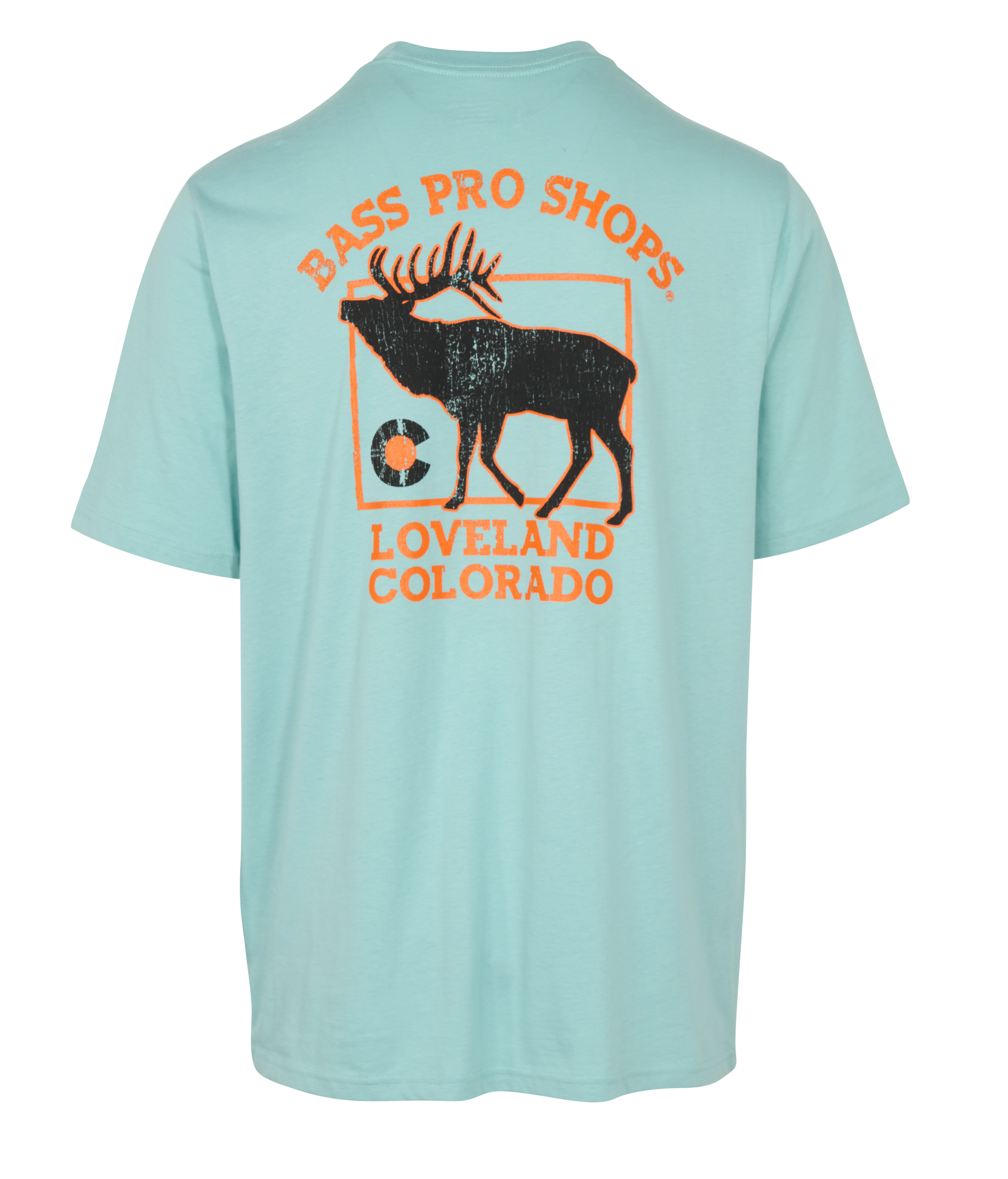 Image of Bass Pro Shops Loveland Silhouette Elk Short-Sleeve T-Shirt for Men - Aquifer