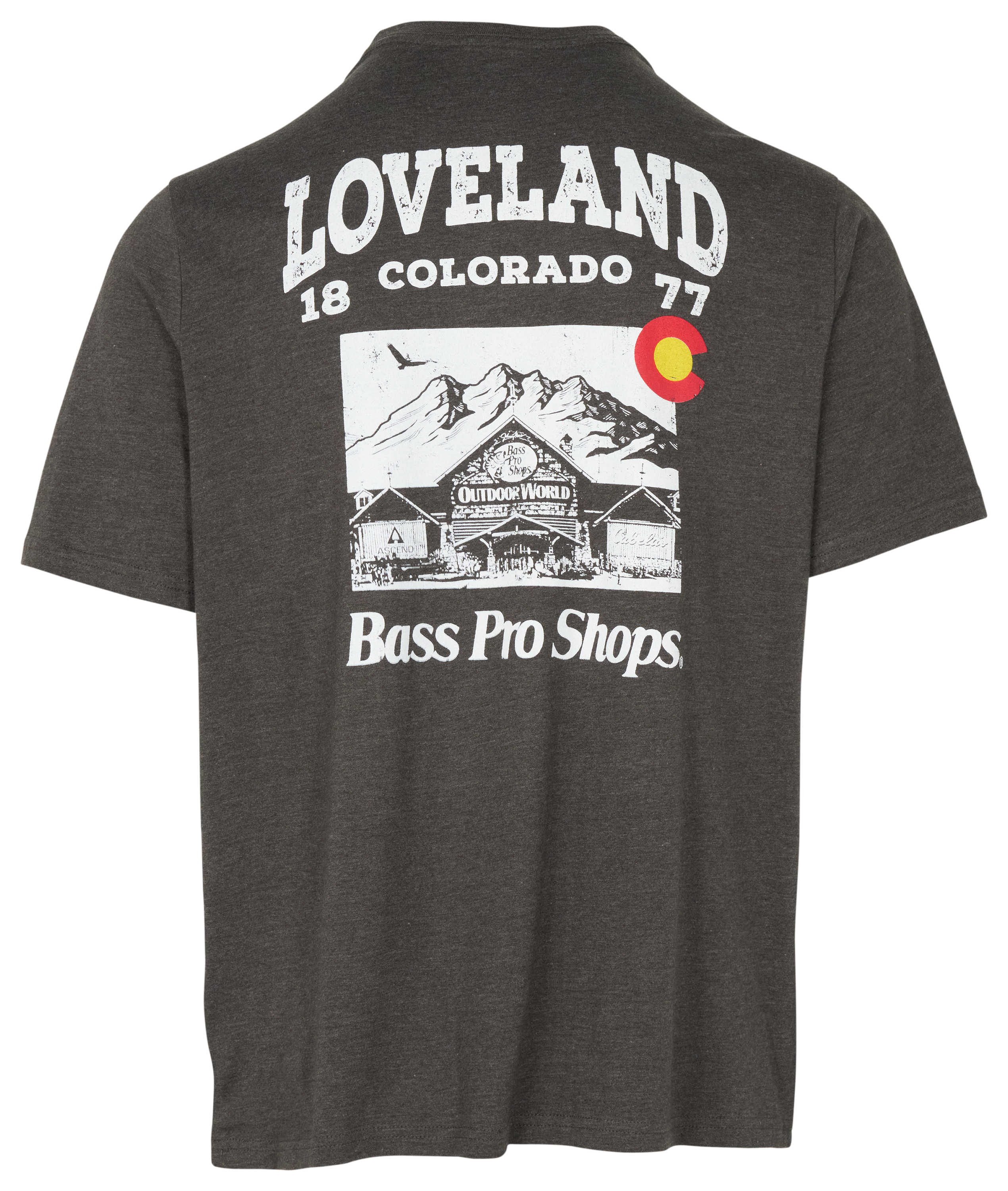 Image of Bass Pro Shops Loveland Store Front Short-Sleeve T-Shirt - Charcoal Heather