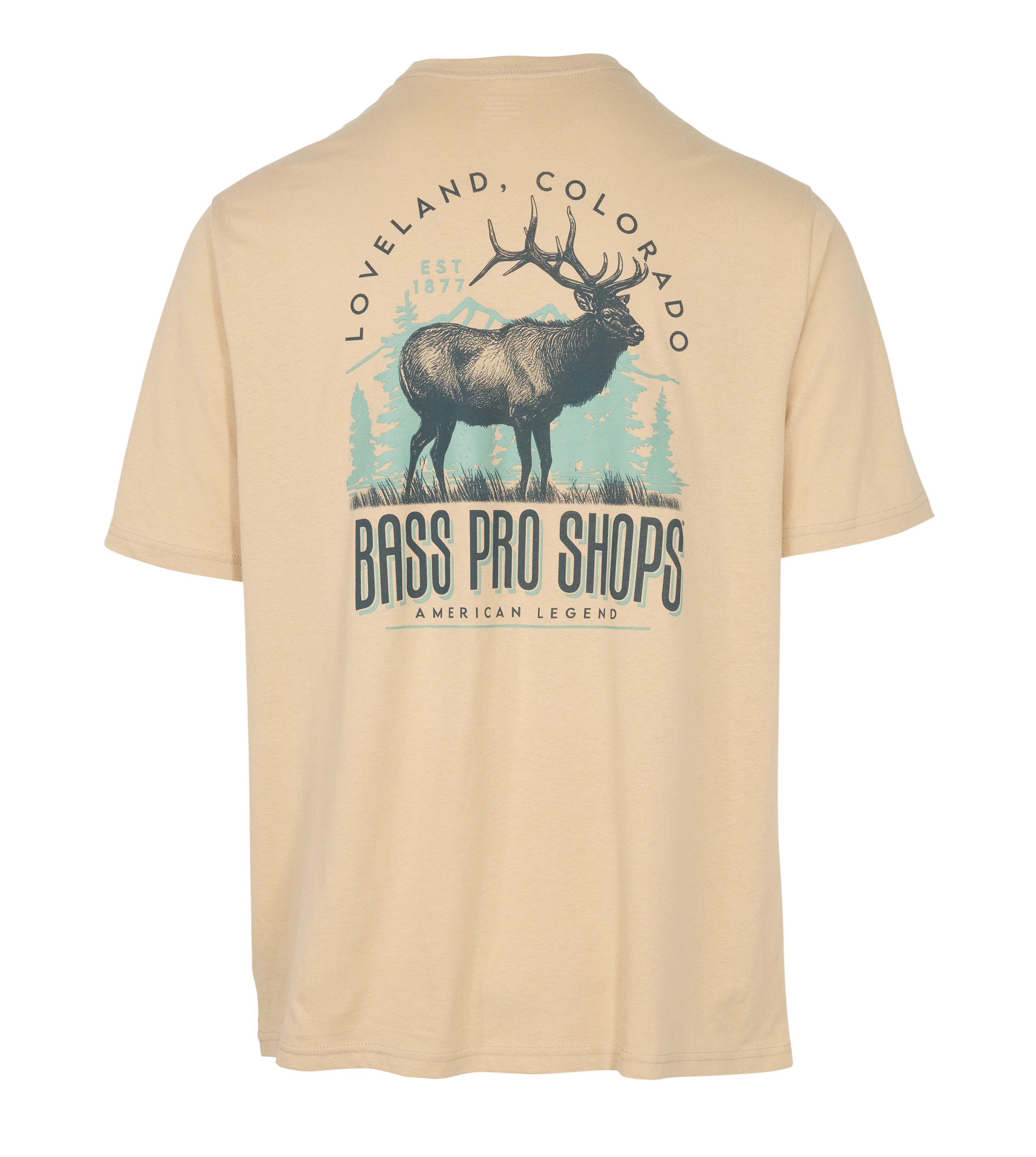 Image of Bass Pro Shops Loveland Graphic Elk Short-Sleeve T-Shirt - Sand
