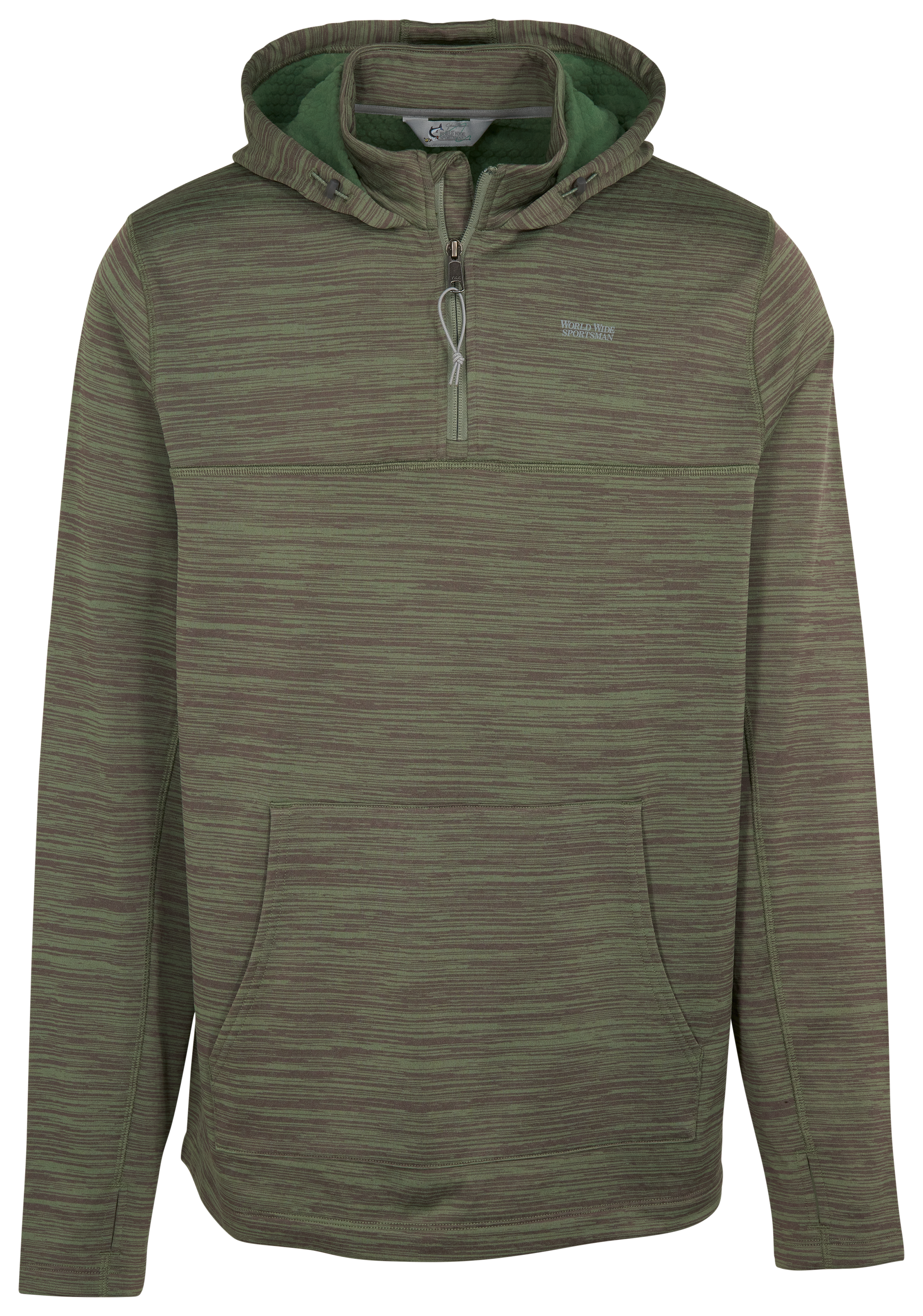 Image of World Wide Sportsman Grid Fleece Quarter-Zip Hoodie - Sea Spray - 3XL