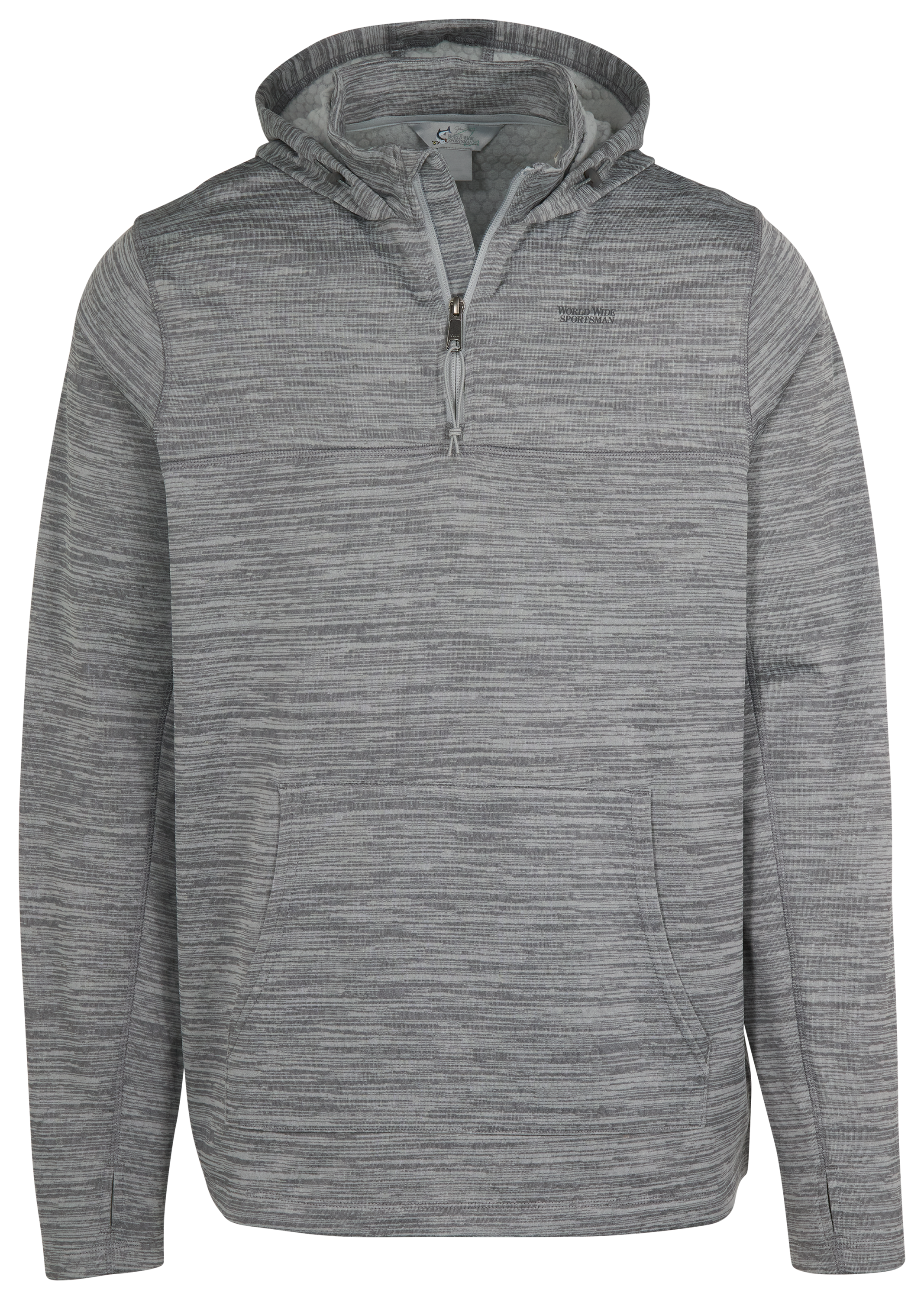 Image of World Wide Sportsman Grid Fleece Quarter-Zip Hoodie - High Rise - L