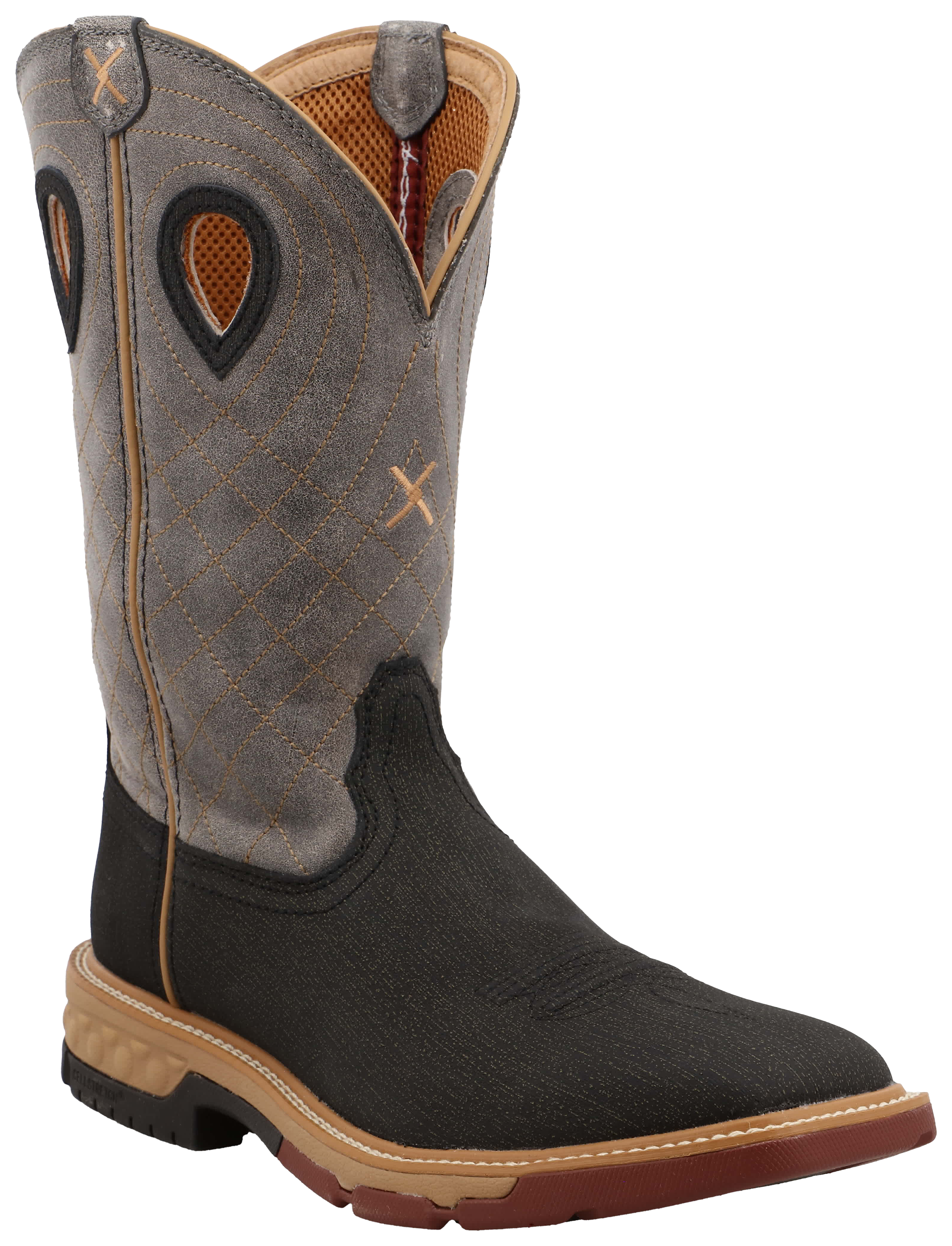 Image of Twisted X Western Work Boots with CellStretch and duraTWX for Men - Charcoal/Grey - 12W