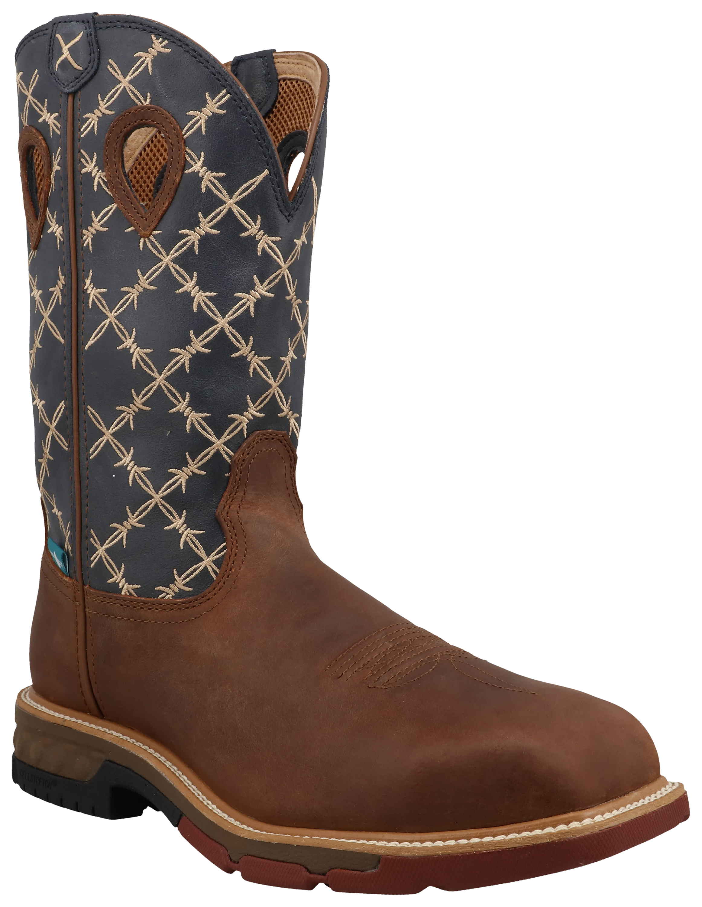 Image of Twisted X Barbed Wire Waterproof Nano Composite Toe Western Work Boots with CellStretch and MetGuard for Men - 10W