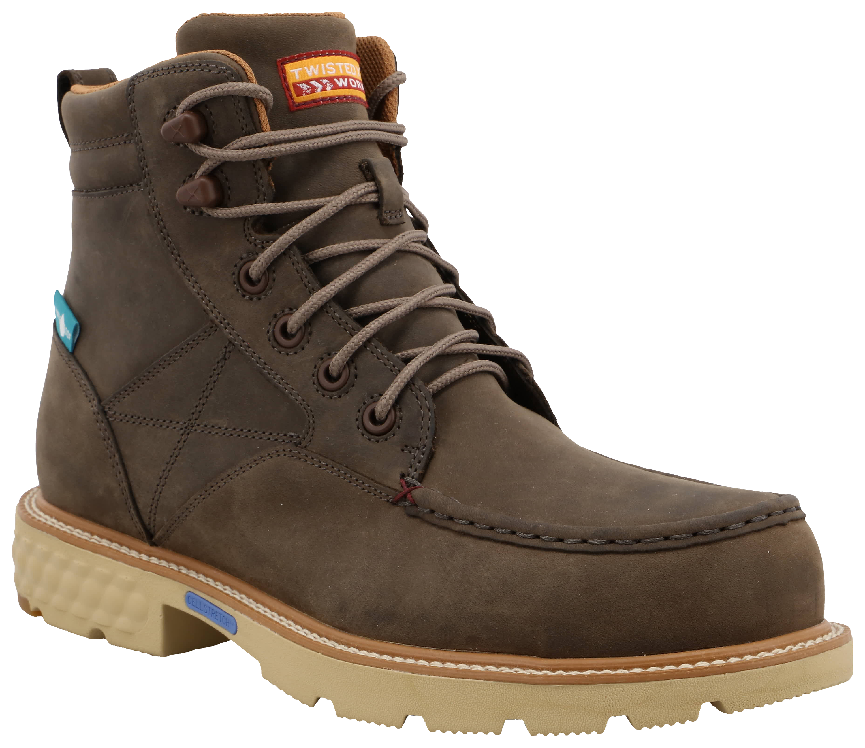 Image of "Twisted X 6"" Nano-Toe Work Boots for Men - Shitake - 11W"