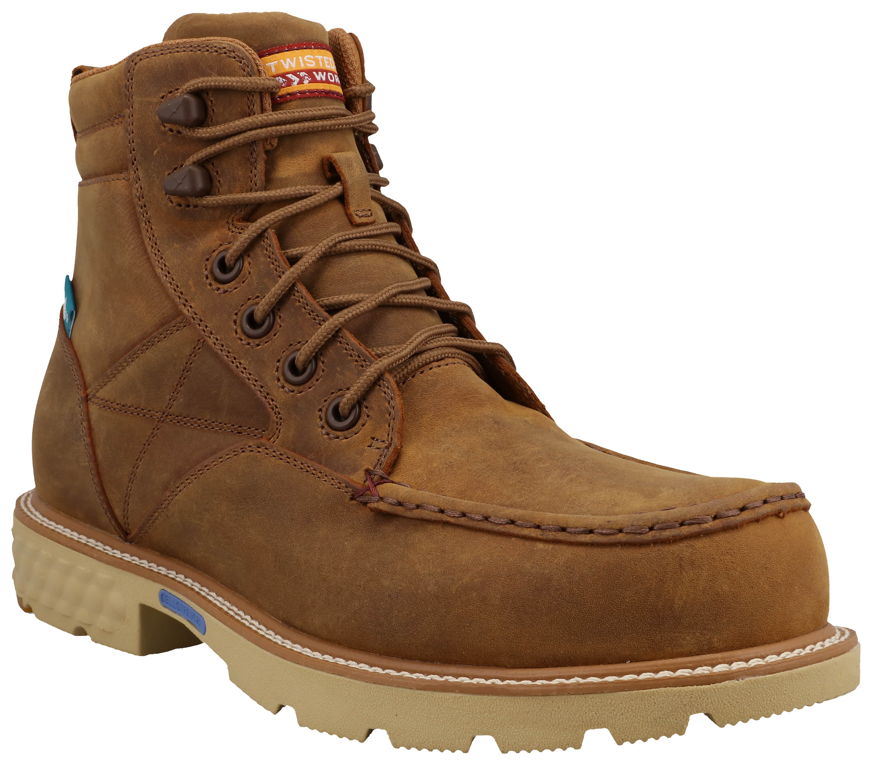 Image of "Twisted X 6"" Nano-Toe Work Boots for Men - Golden Tan - 10.5M"