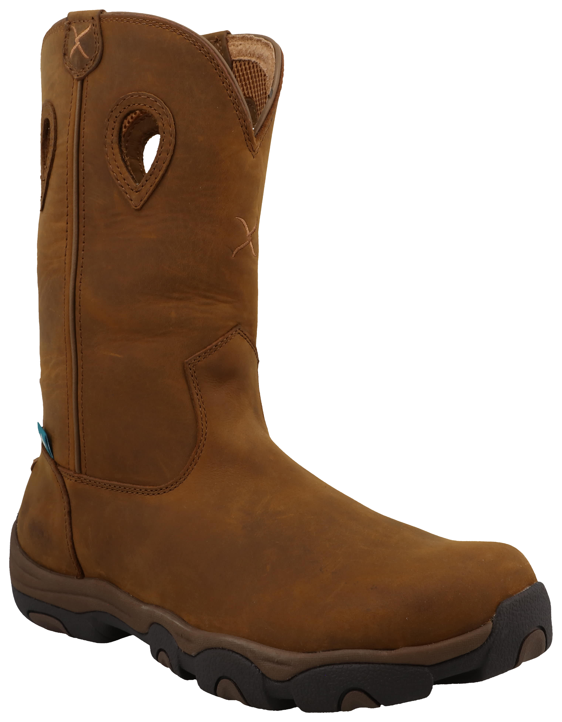 Image of Twisted X 11'' Pull-On BarnShield Leather Hiker Boots for Men - Distressed Saddle - 14M