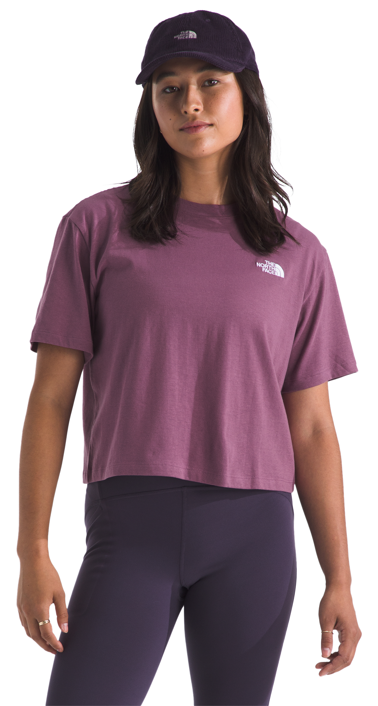Image of The North Face Evolution Simple Dome Relaxed Cropped Short-Sleeve T-Shirt - Chroma Purple