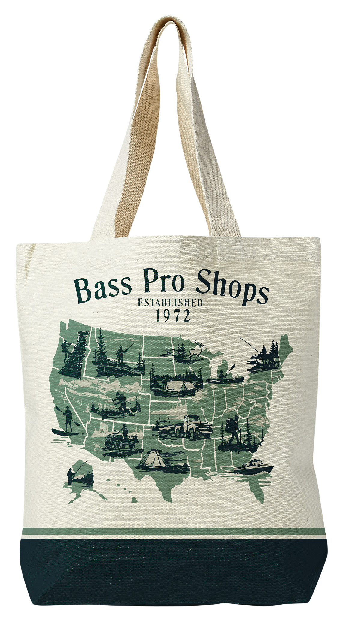 Image of Bass Pro Shops Canvas Tote Bag - Map
