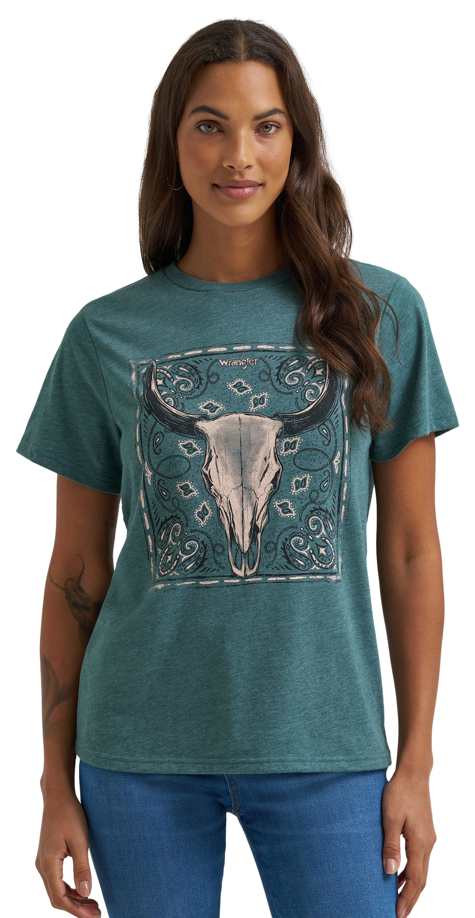 Image of Wrangler Retro Steerhead Short-Sleeve T-Shirt - Silver Pine