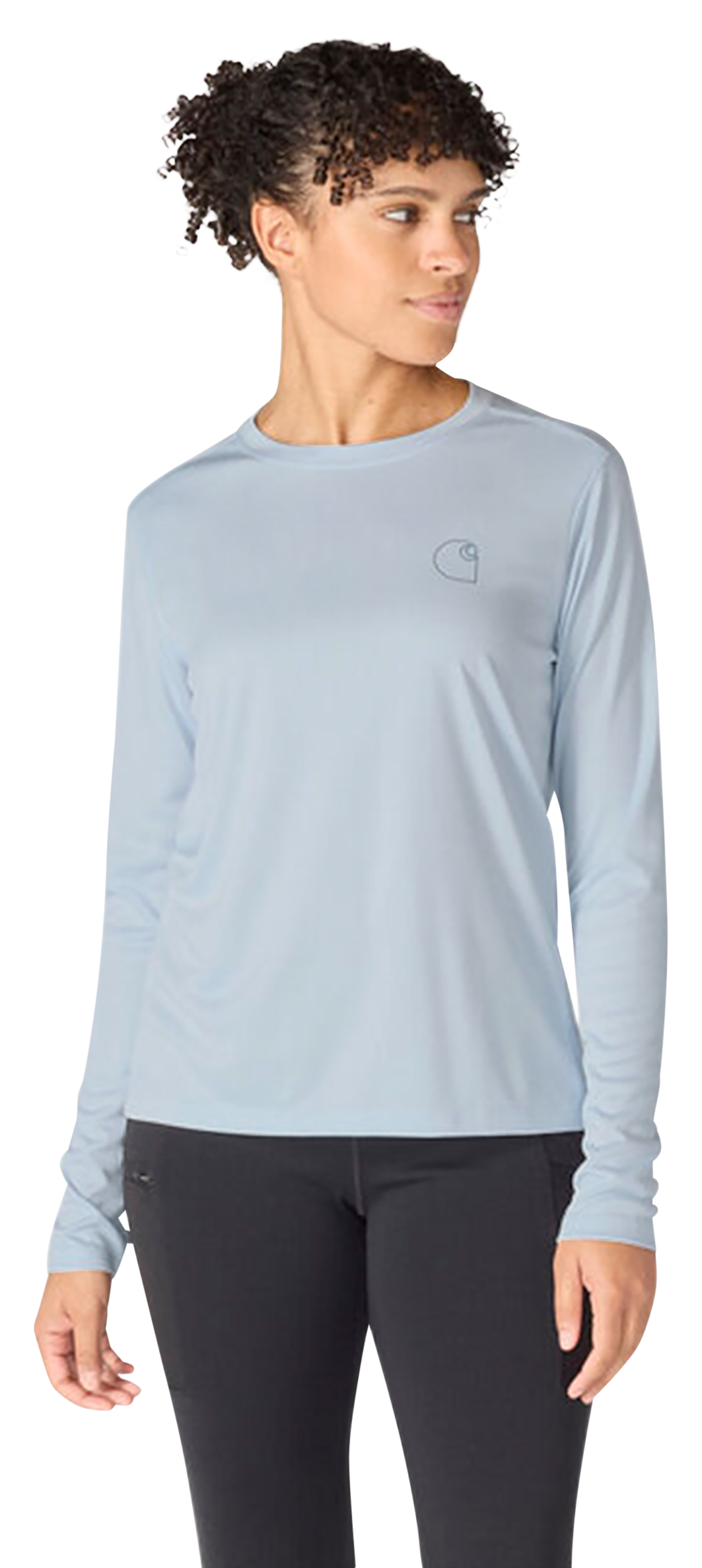 Image of Carhartt Force Sun Defender Lightweight Graphic Long-Sleeve T-Shirt - Blue Aura
