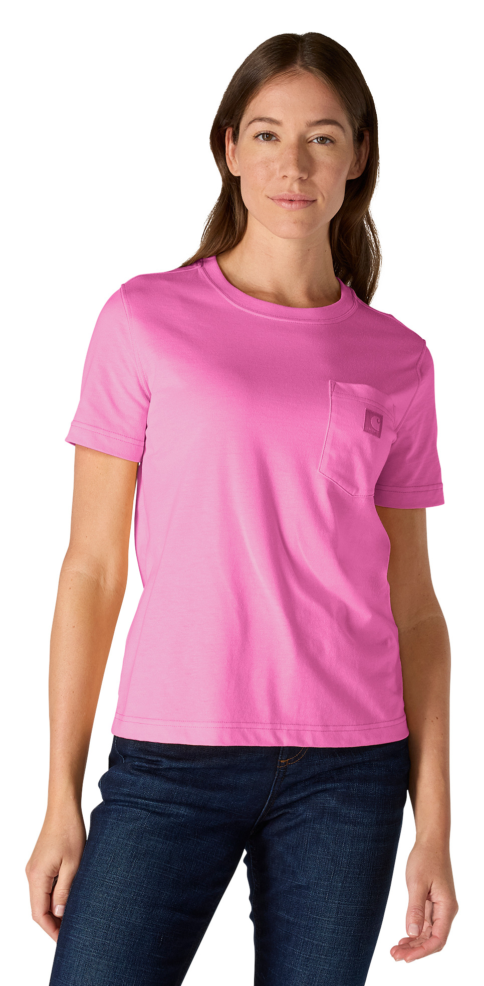 Image of Carhartt Irvine Relaxed Short-Sleeve Pocket T-Shirt - Electric Fuchsia