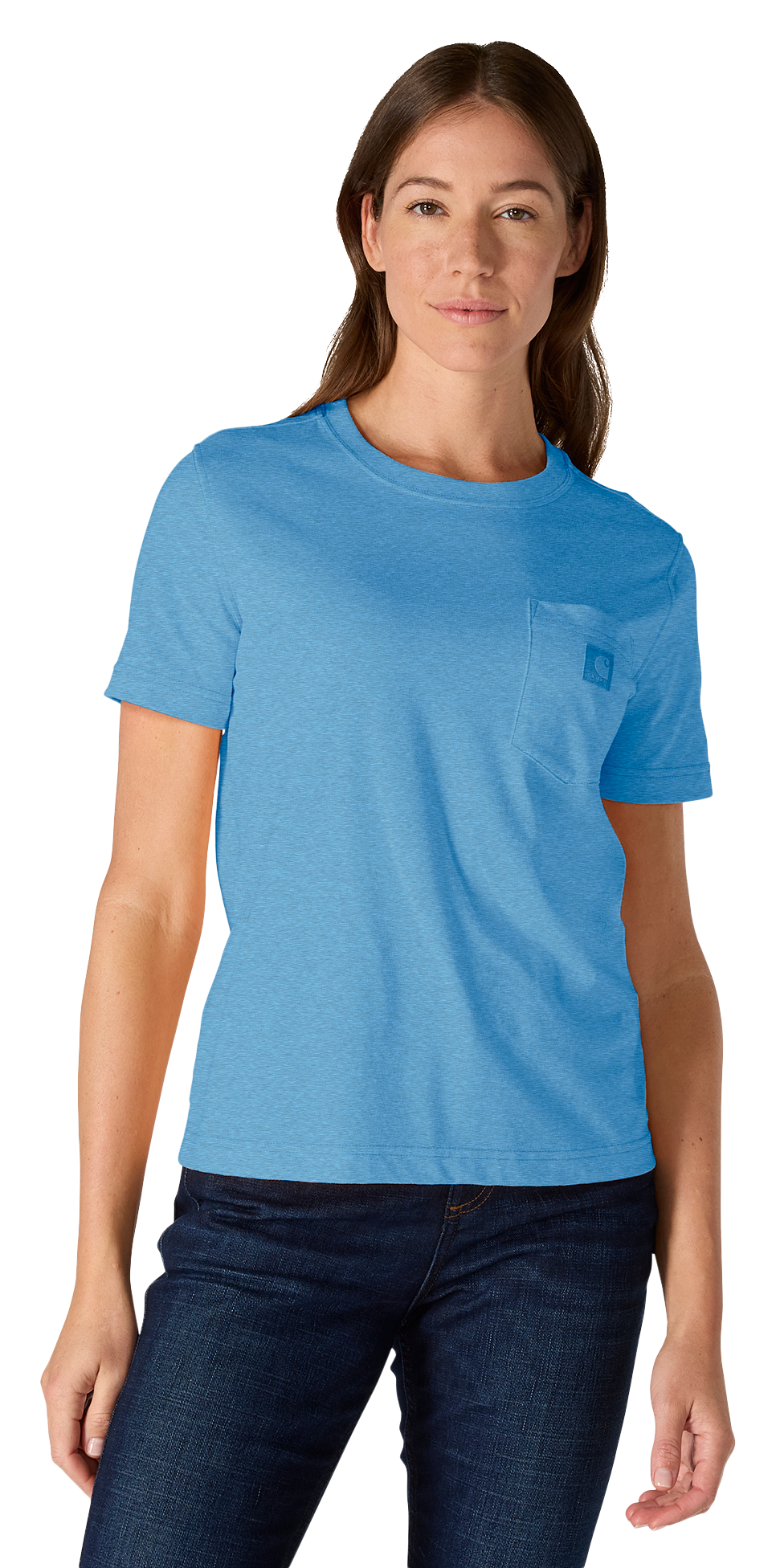 Image of Carhartt Irvine Relaxed Short-Sleeve Pocket T-Shirt - Tranquil Blue Heather