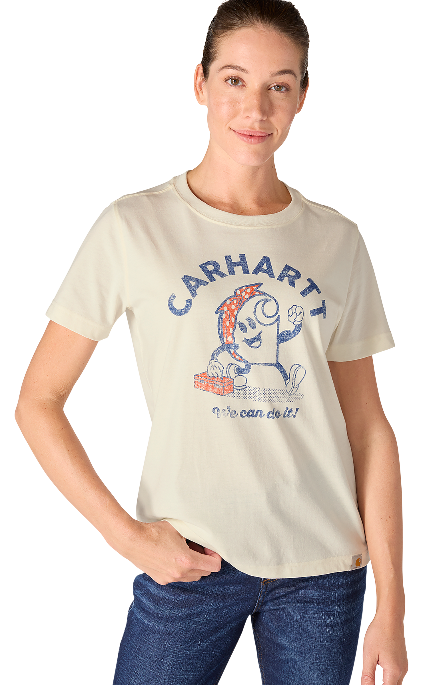 Image of Carhartt Irvine Relaxed-Fit Nettie Short-Sleeve T-Shirt - Eggshell